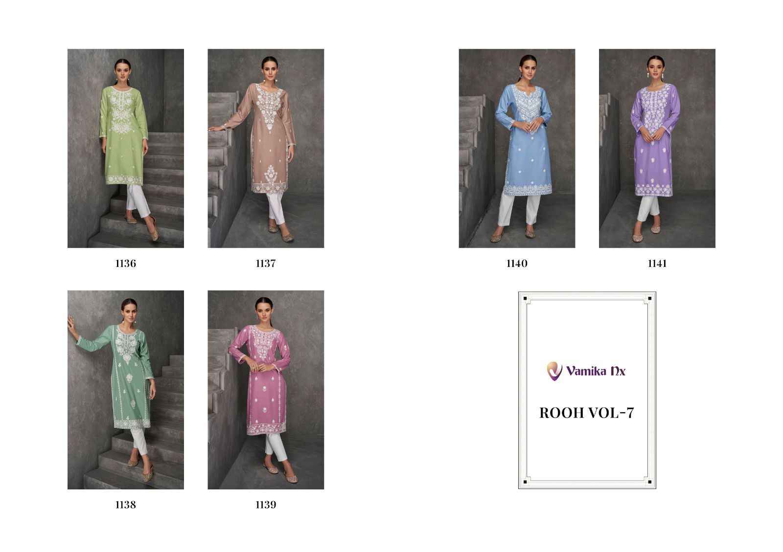 Vamika Rooh Vol 7 Rayon Kurti 6 pcs Catalogue