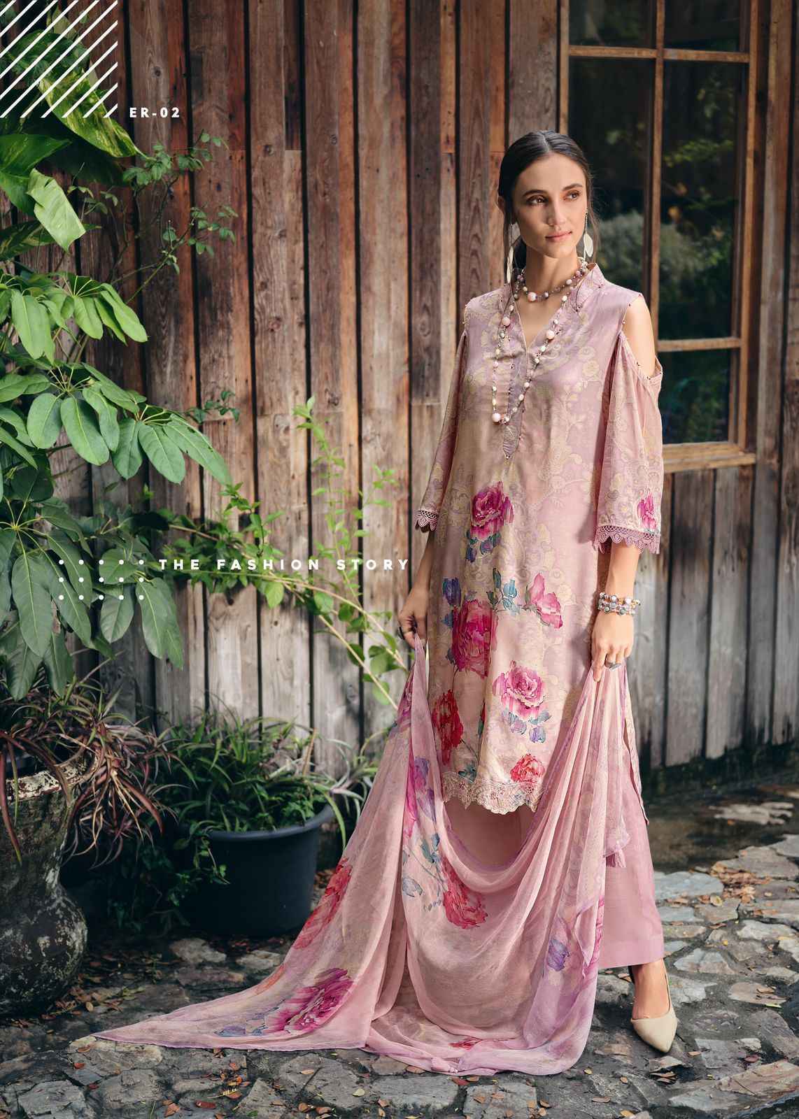 Varsha Evara Lawn Dress Material 4 Pc Cataloge