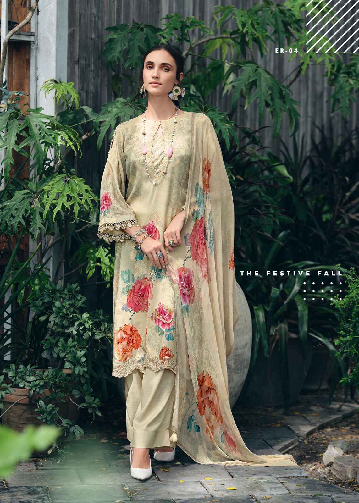 Varsha Evara Lawn Dress Material 4 Pc Cataloge