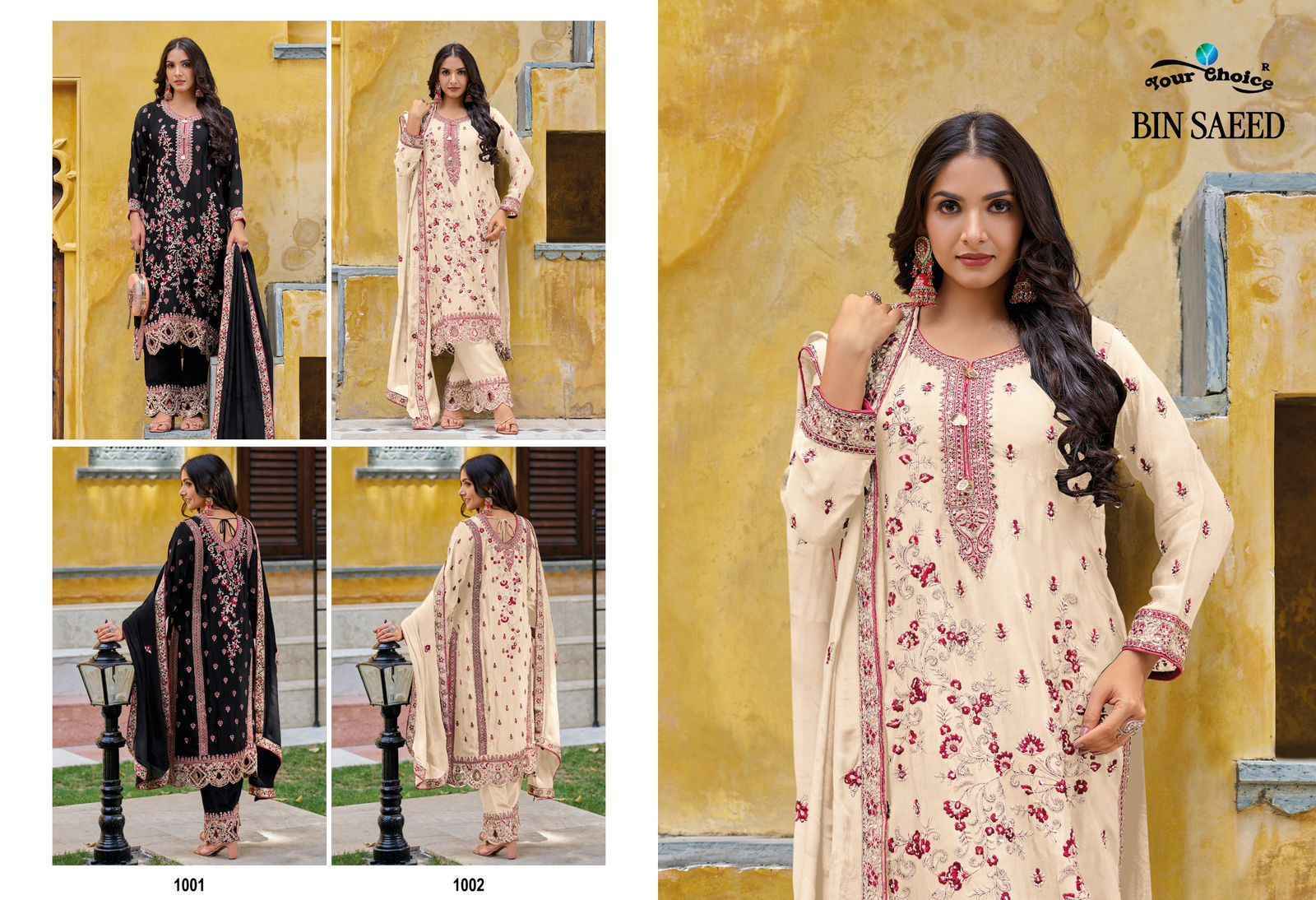 Your Choice Bin Saeed Semi Chinon Dress Material 2 Pc Catalog