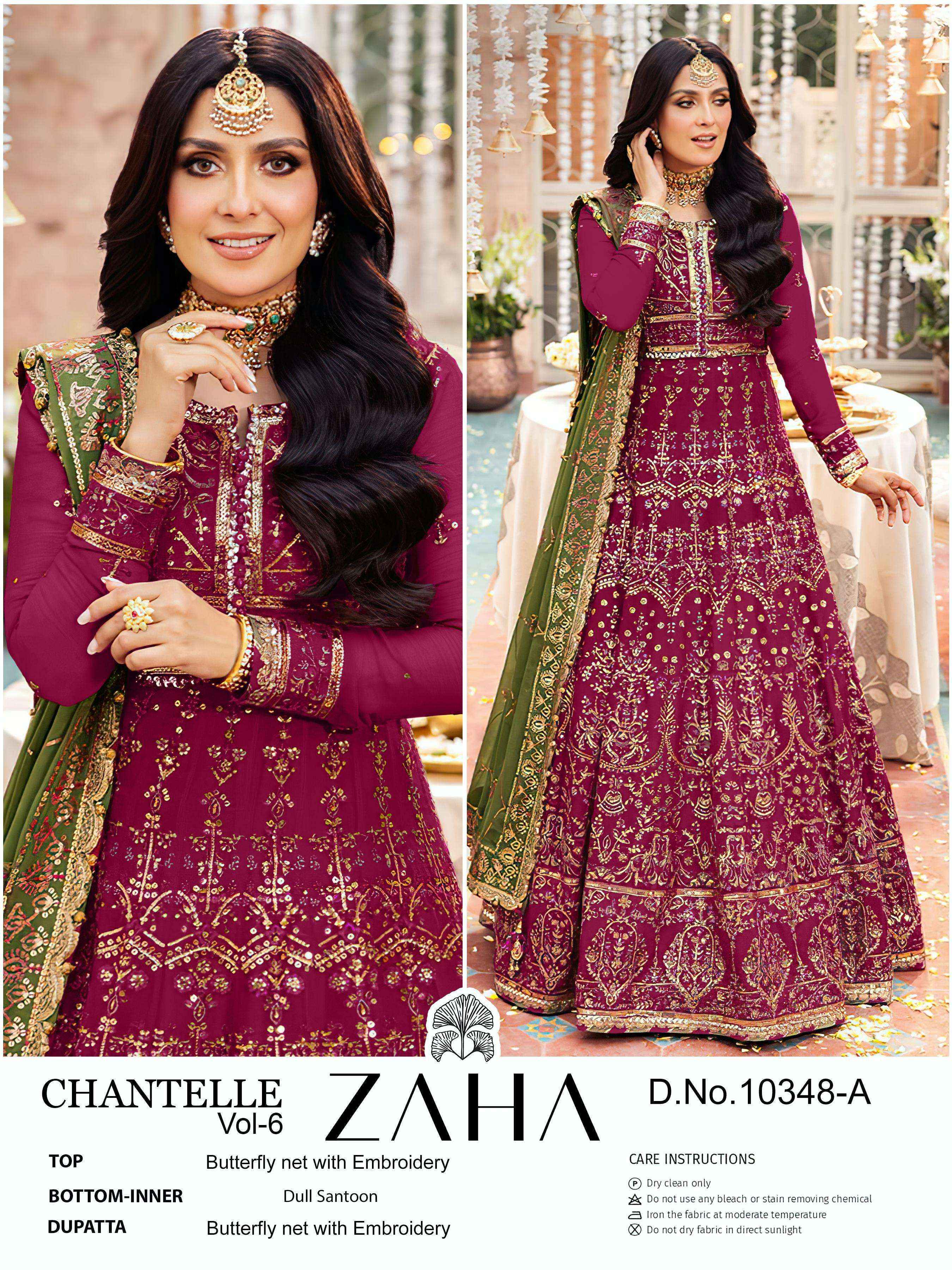 Zaha Chantelle Vol 6 Net Dress Material Wholesale Cotton Dress