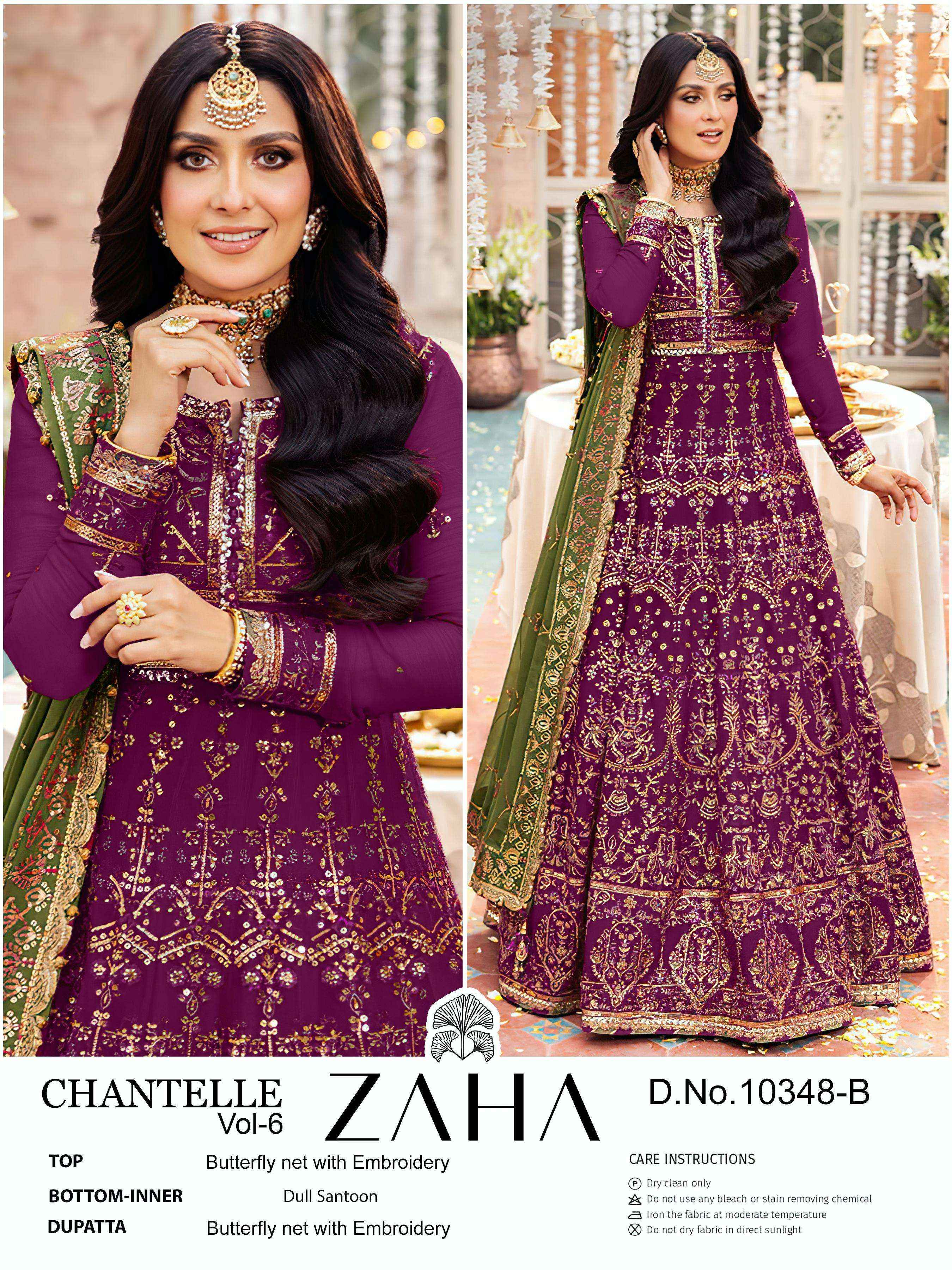 Zaha Chantelle Vol 6 Net Dress Material 2 pcs Catalogue