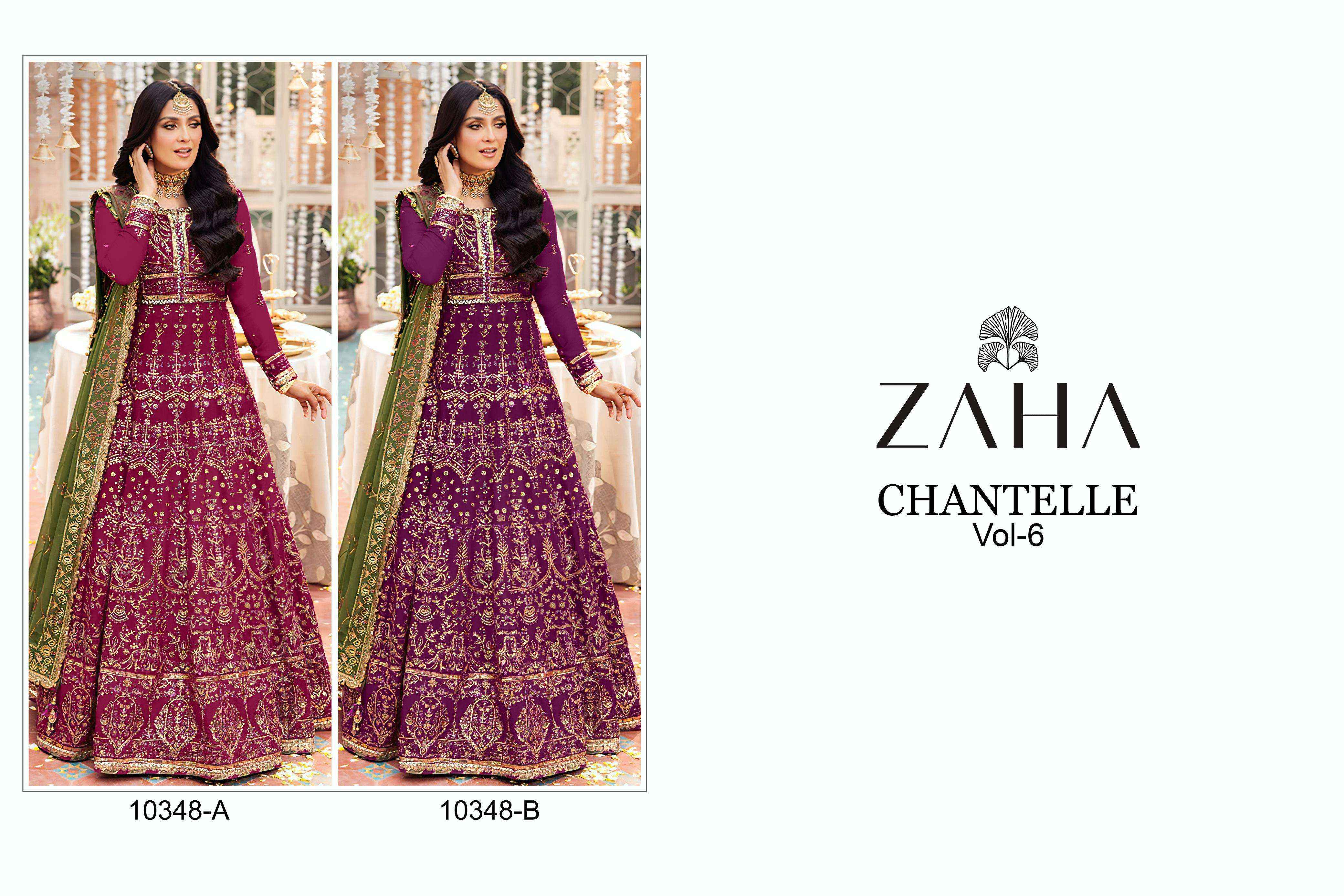 Zaha Chantelle Vol 6 Net Dress Material 2 pcs Catalogue
