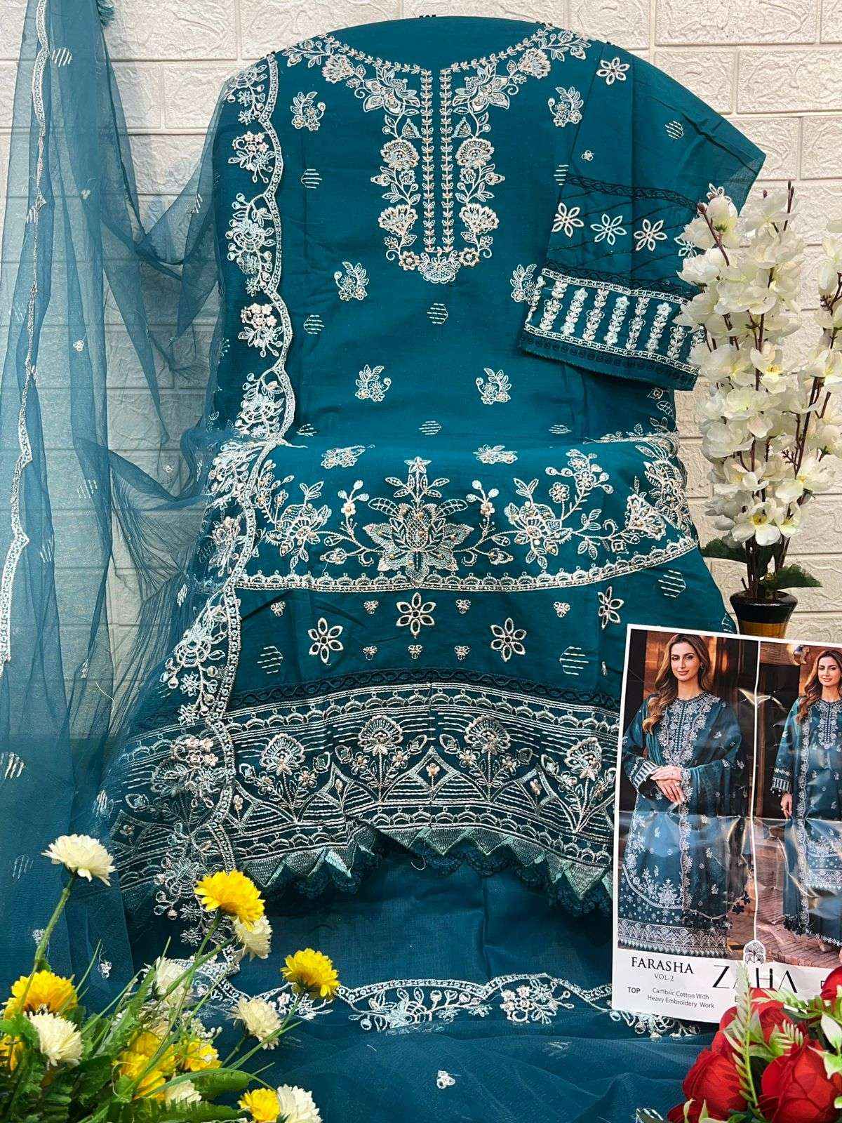 Zaha Farasha Vol 2 Cotton Dress Material 4 pcs Catalogue
