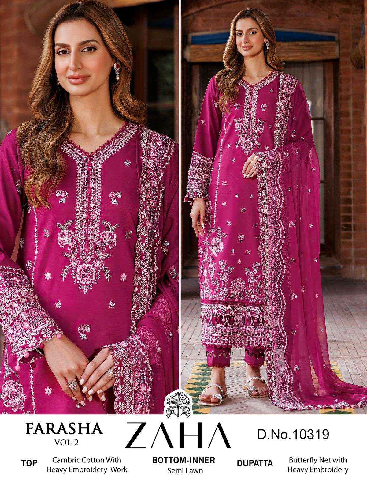 Zaha Farasha Vol 2 Cotton Dress Material 4 pcs Catalogue