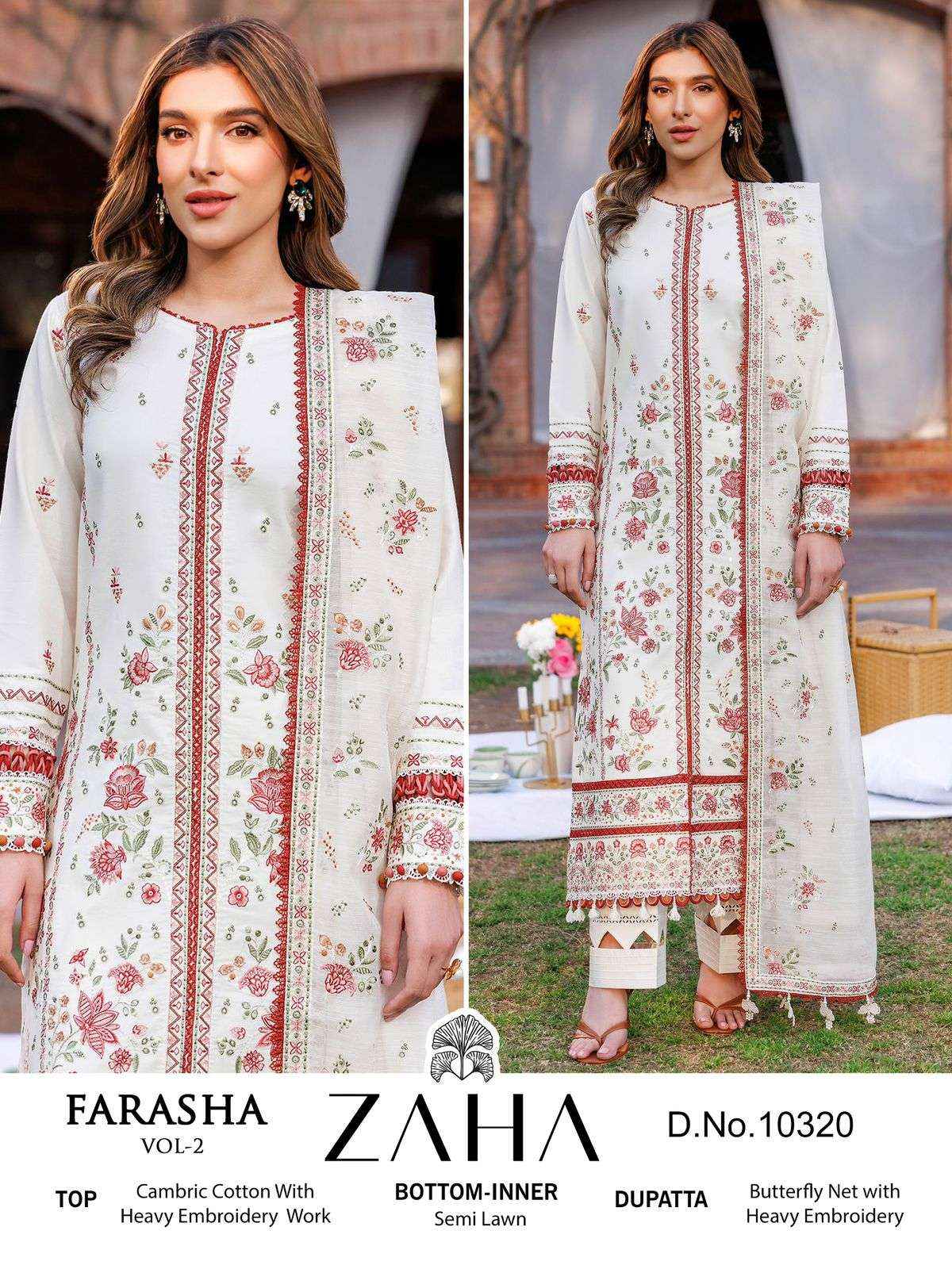 Zaha Farasha Vol 2 Cotton Dress Material 4 pcs Catalogue