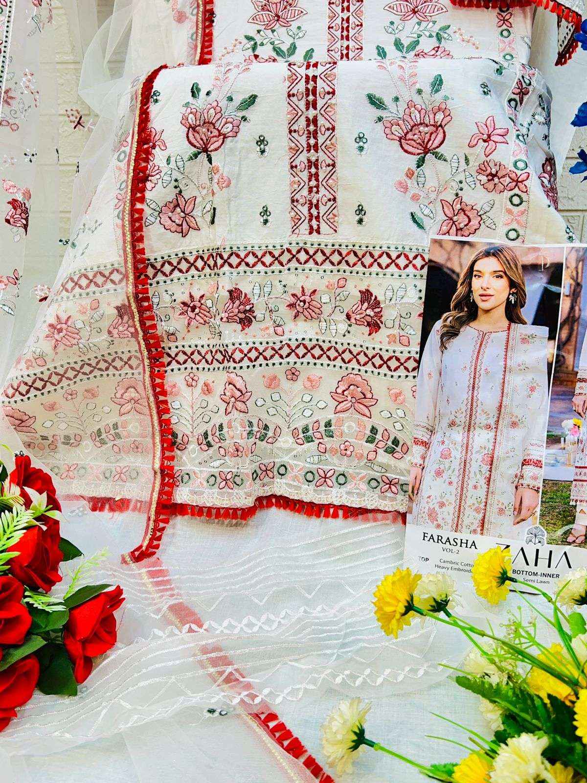 Zaha Farasha Vol 2 Cotton Dress Material 4 pcs Catalogue