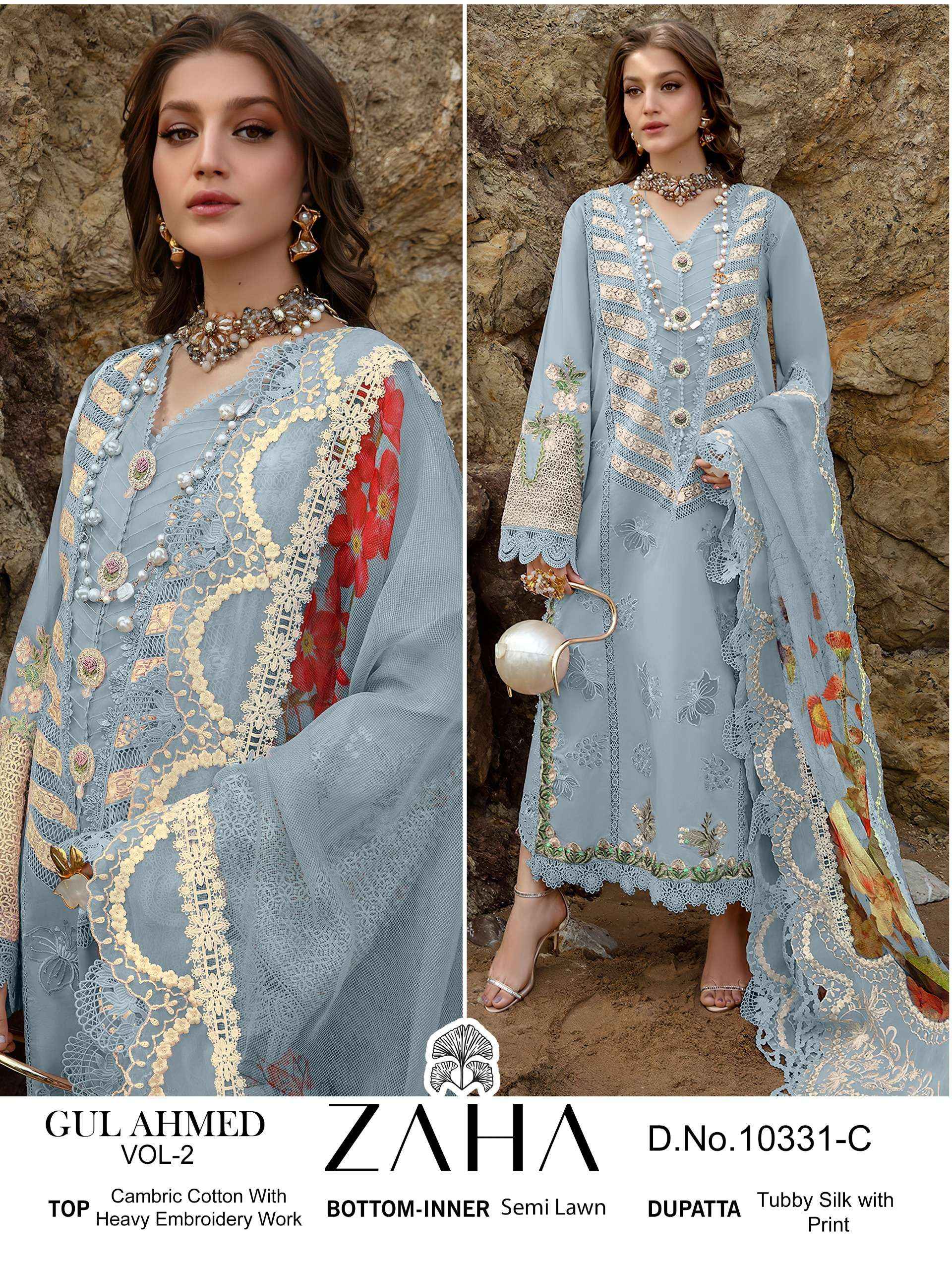 Zaha Gul Ahmed Vol 2 Cambric Cotton Dress Material Online Womens Cloths Supplier
