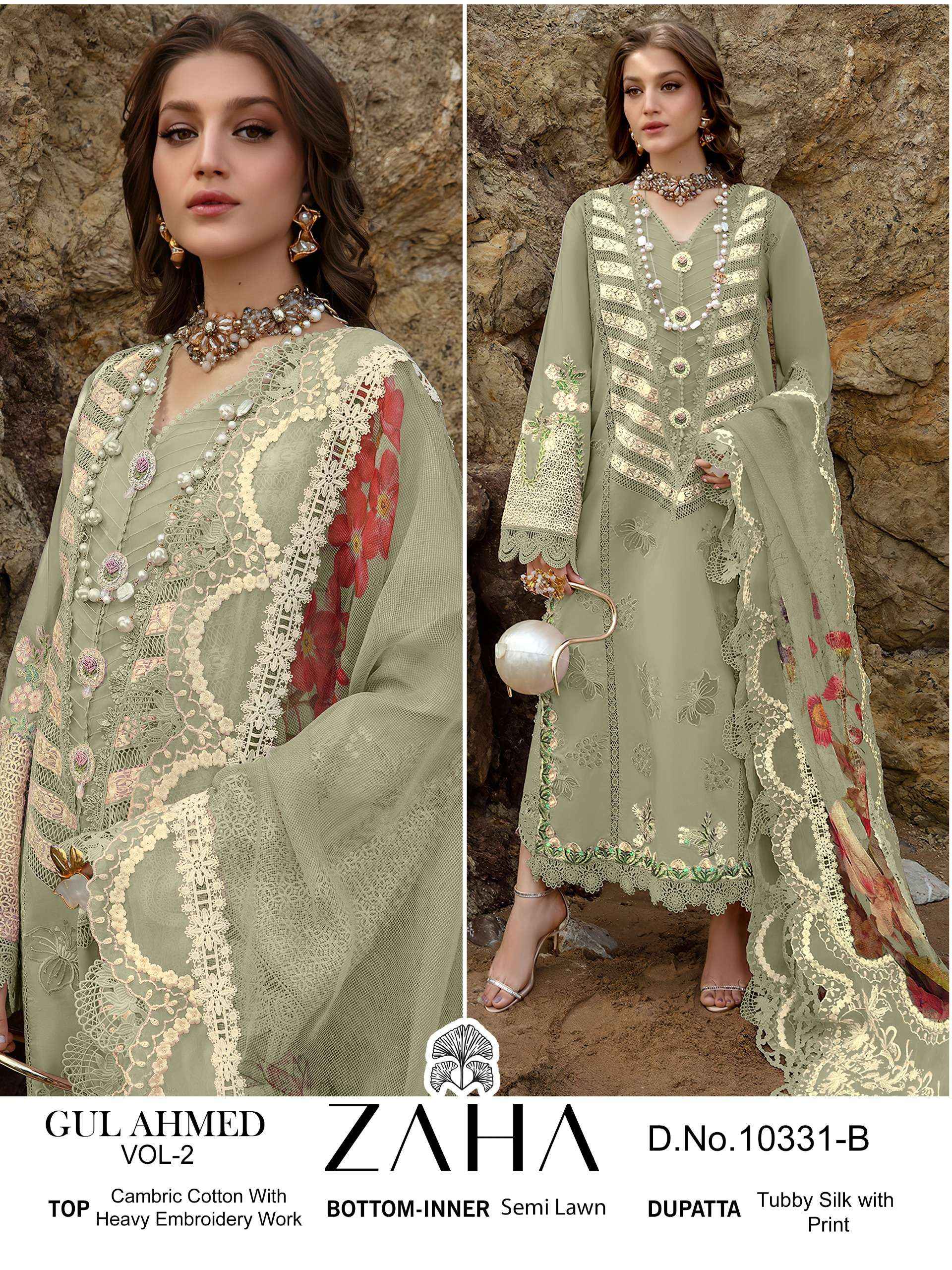 Zaha Gul Ahmed Vol 2 Cambric Cotton Dress Material 4 pcs Catalogue