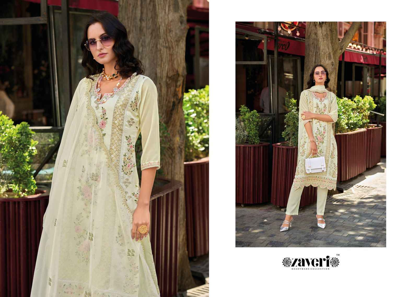 Zaveri Surbhi Readymade Organza Dress 3 pcs Catalogue