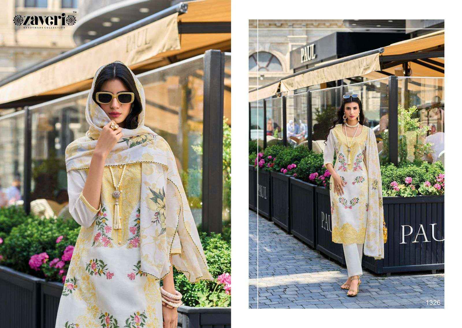 Zaveri Woman Beauty Saima Readymade Cotton Dress 2 pcs Catalogue