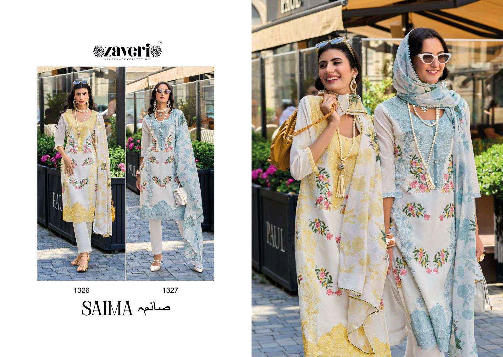 Zaveri Woman Beauty Saima Readymade Cotton Dress 2 pcs Catalogue
