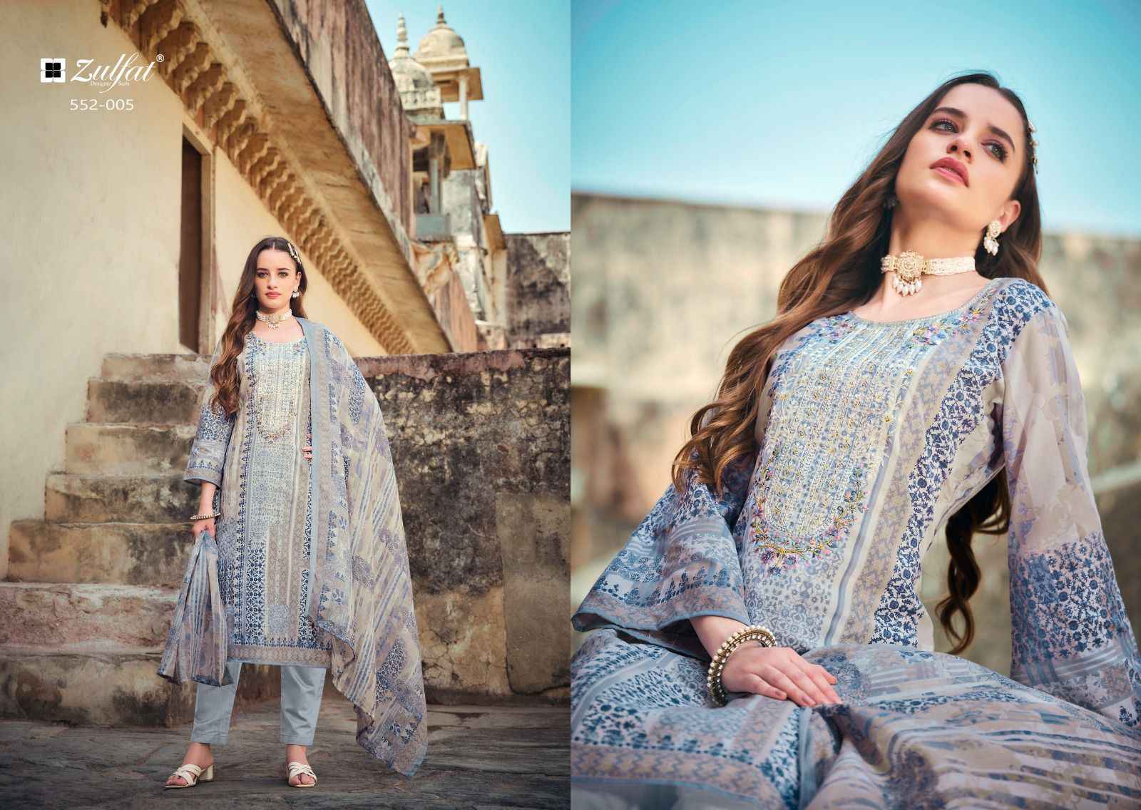 Zulfat Rozeen Cotton Dress Material 8 pcs Catalogue