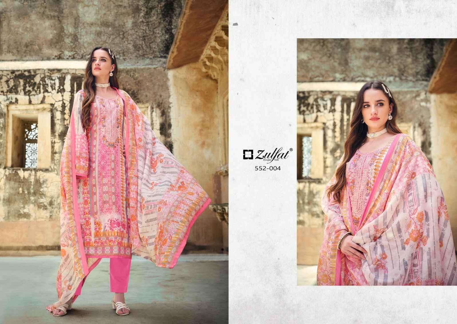 Zulfat Rozeen Cotton Dress Material 8 pcs Catalogue