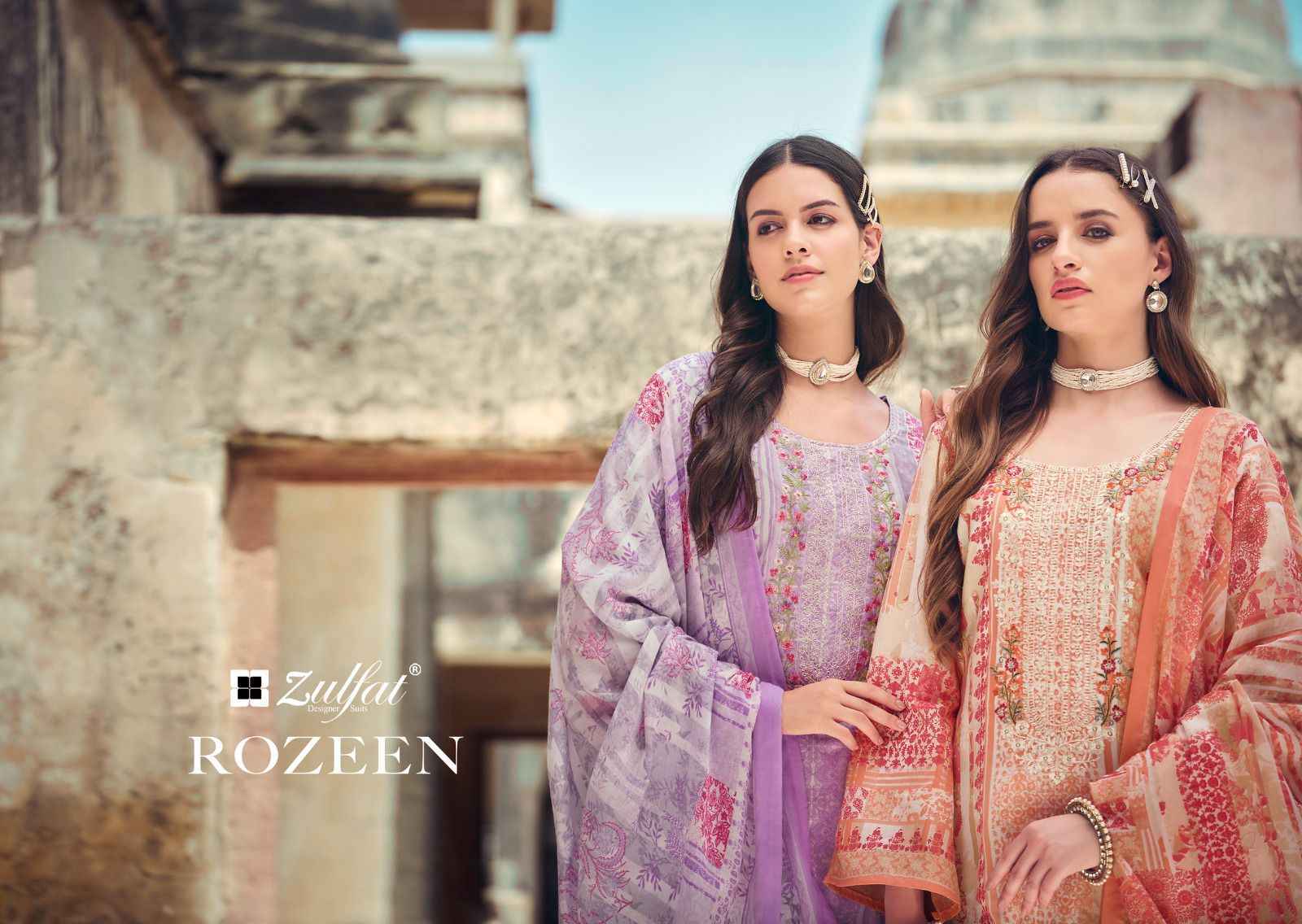 Zulfat Rozeen Cotton Dress Material 8 pcs Catalogue