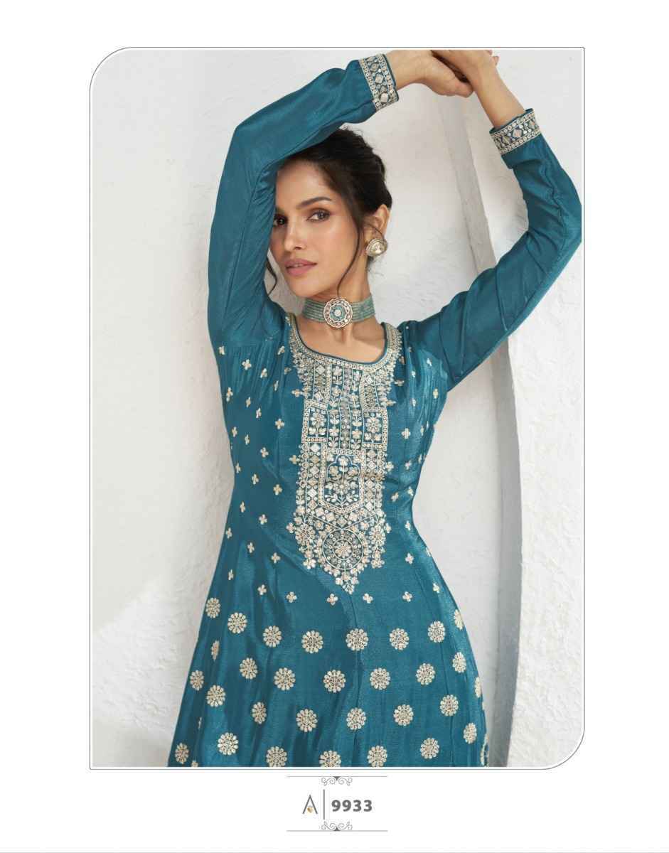 Aashirwad Creation Volna Readymade Chinon Silk Dress 4 pcs Catalogue