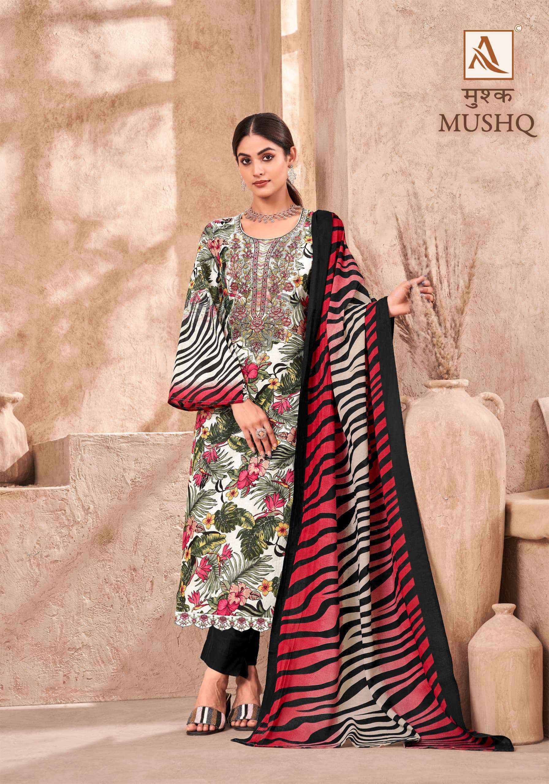 Alok Mushq Cambric Cotton Dress Material 8 pcs Catalogue