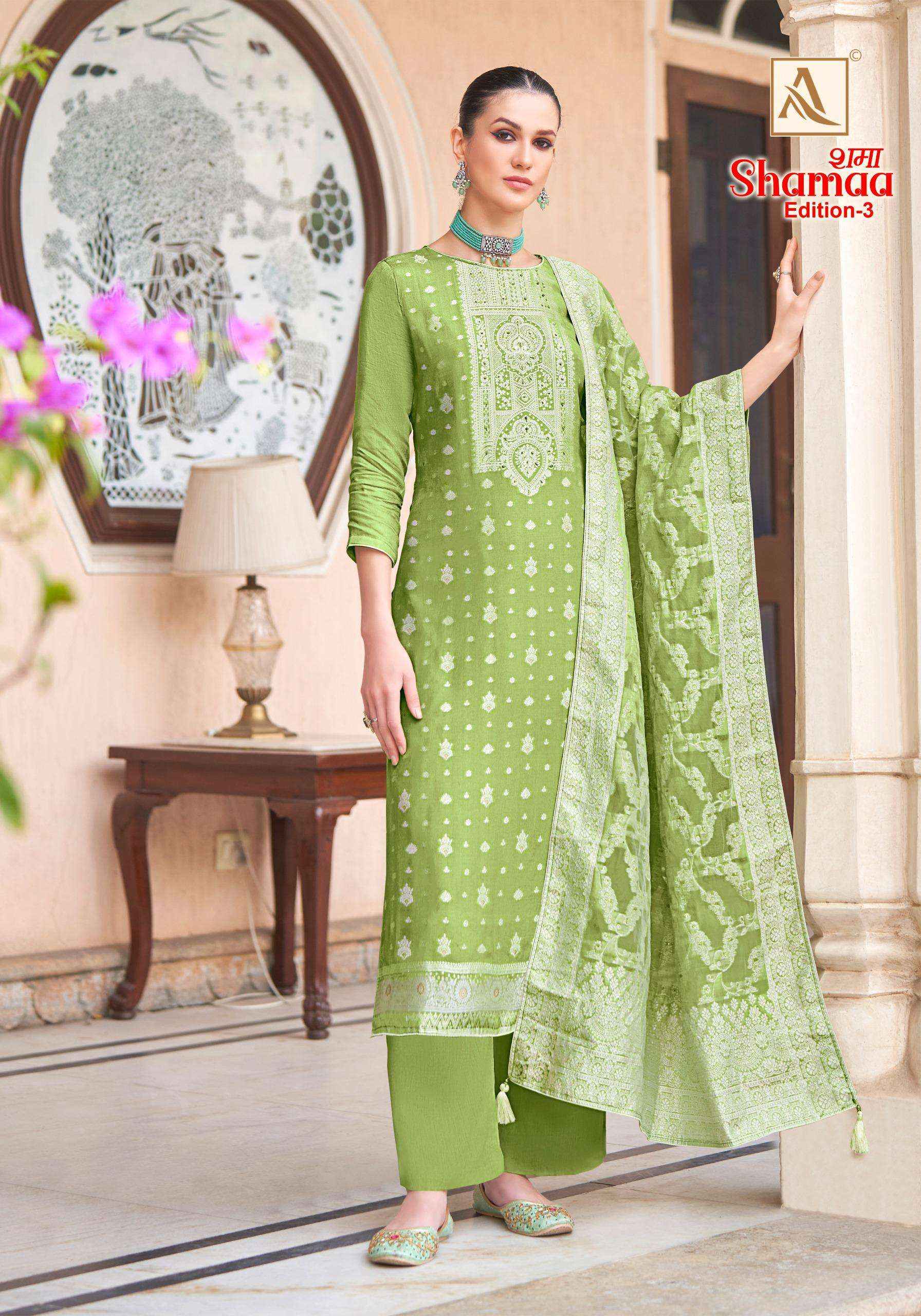 Alok Shamaa Edition 3 Viscose Jacquard Dress Material 6 pcs Catalogue