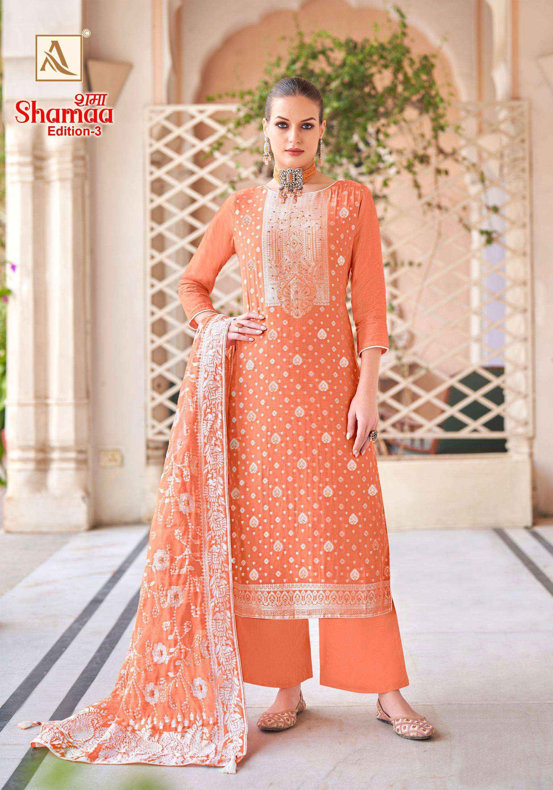 Alok Shamaa Edition 3 Viscose Jacquard Dress Material 6 pcs Catalogue