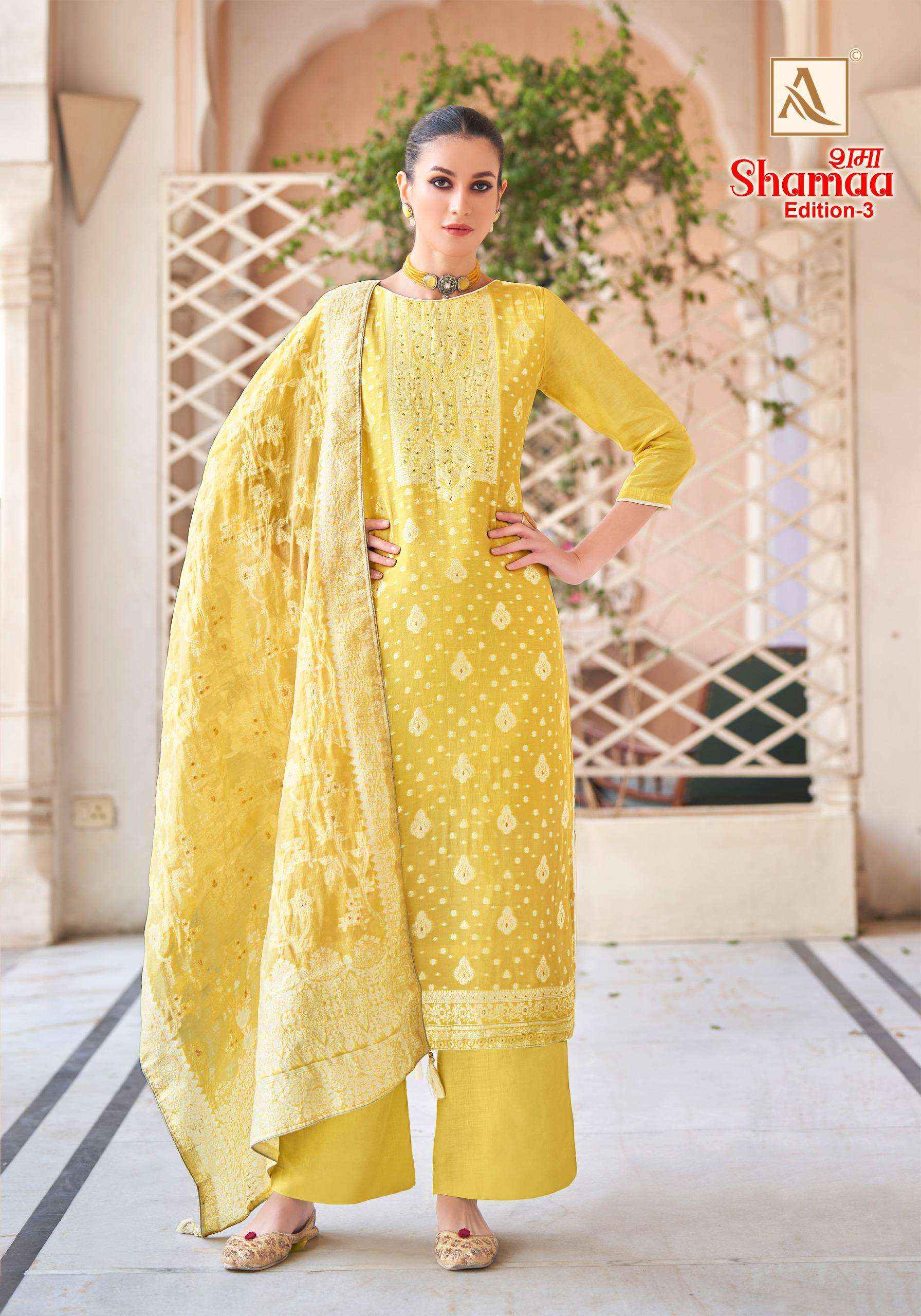 Alok Shamaa Edition 3 Viscose Jacquard Dress Material 6 pcs Catalogue