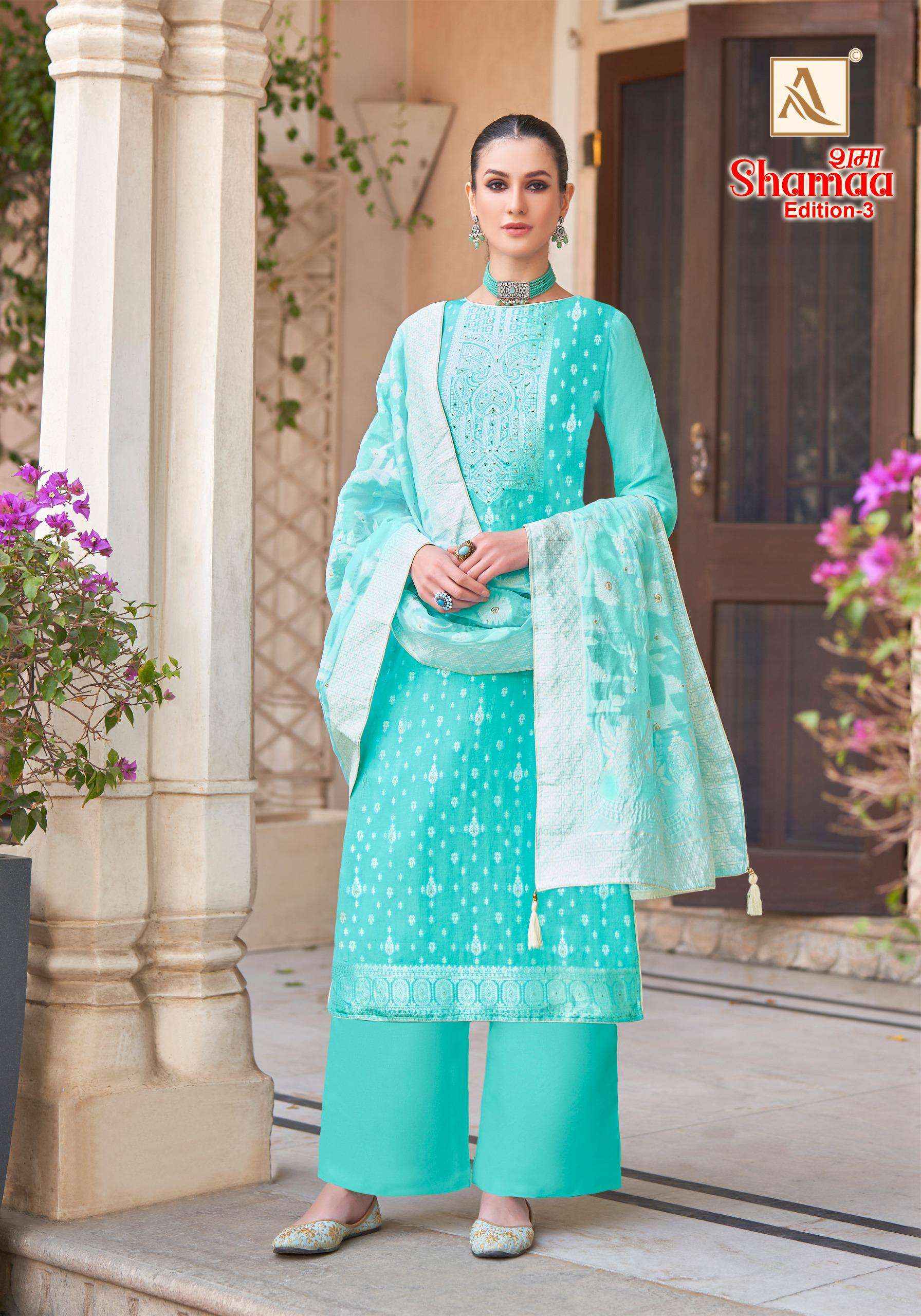 Alok Shamaa Edition 3 Viscose Jacquard Dress Material 6 pcs Catalogue