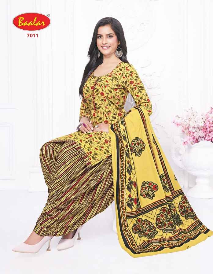 Baalar Crystal patiyala Vol-7 Cotton Dress Material 15 pcs Catalogue