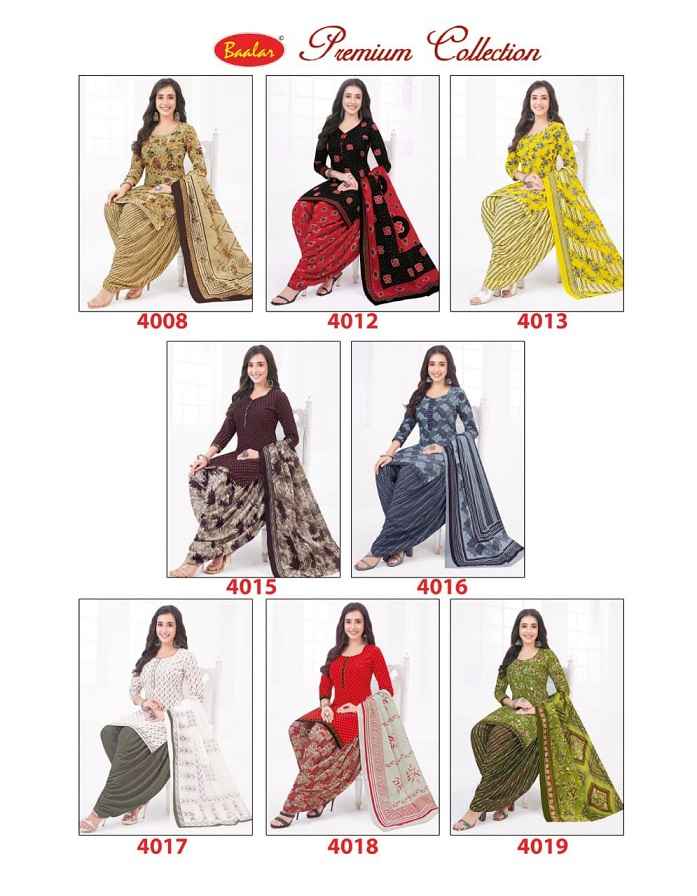 Baalar Crystal patiyala Vol-7 Cotton Dress Material 15 pcs Catalogue