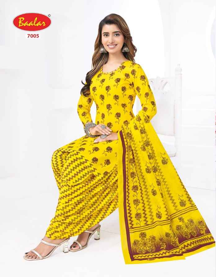Baalar Crystal patiyala Vol-7 Cotton Dress Material 15 pcs Catalogue
