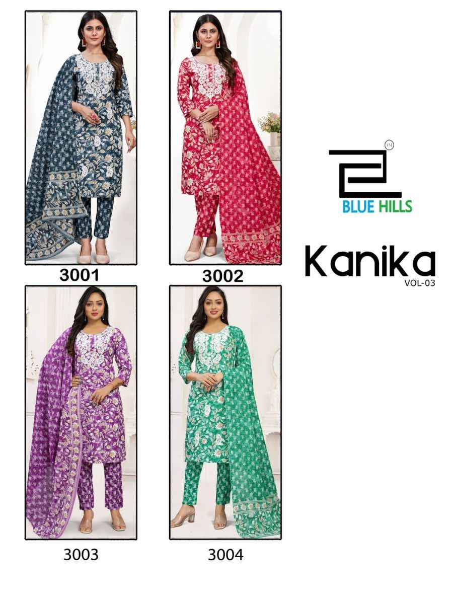 Blue Hills Kanika Vol 3 Cotton Kurti Combo 4 pcs Catalogue