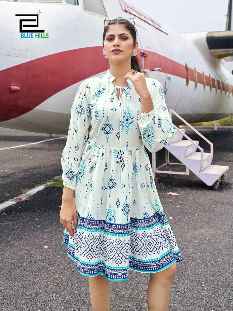 Blue Hills Netflix Reyon Kurti 6 pcs Catalogue