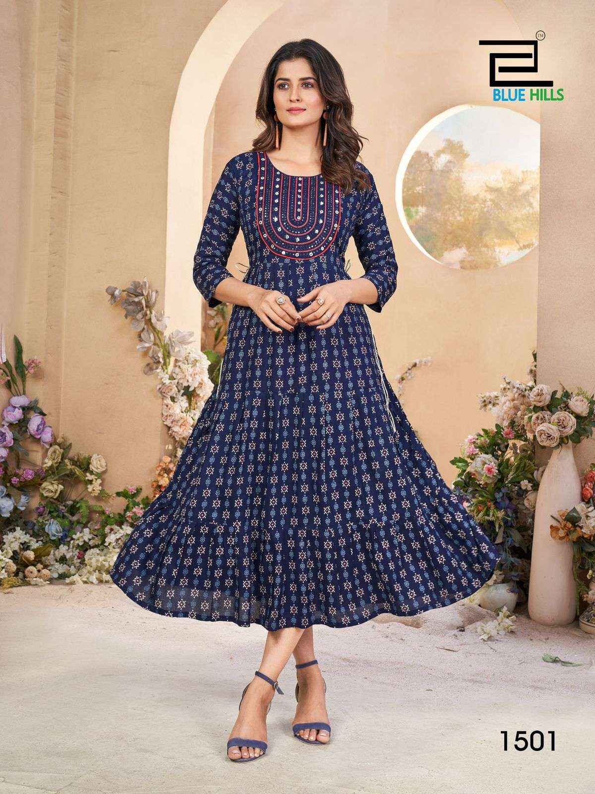 Blue Hills Sarfaraz Vol 15 Rayon Kurti 4 pcs Catalogue