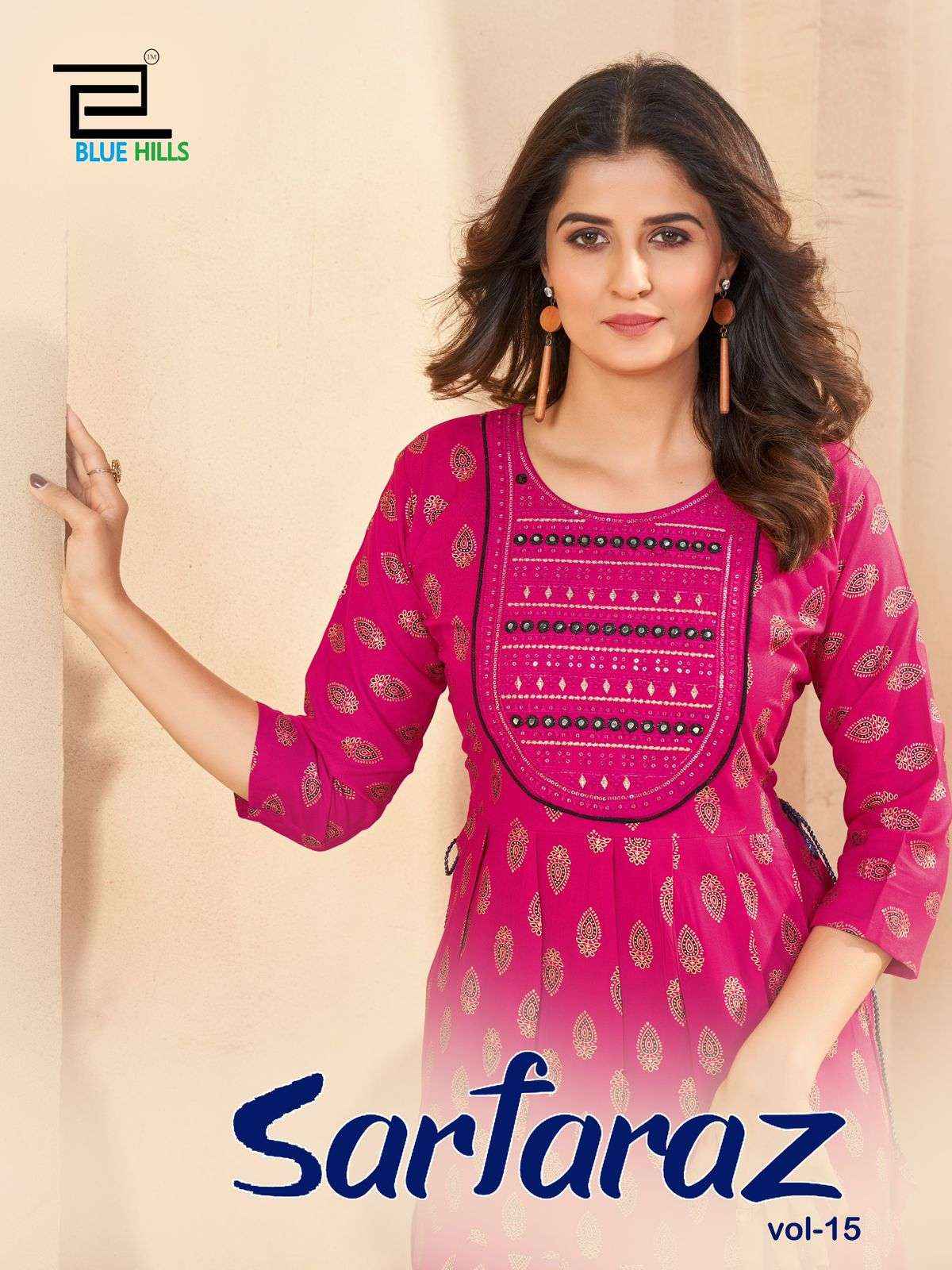 Blue Hills Sarfaraz Vol 15 Rayon Kurti 4 pcs Catalogue