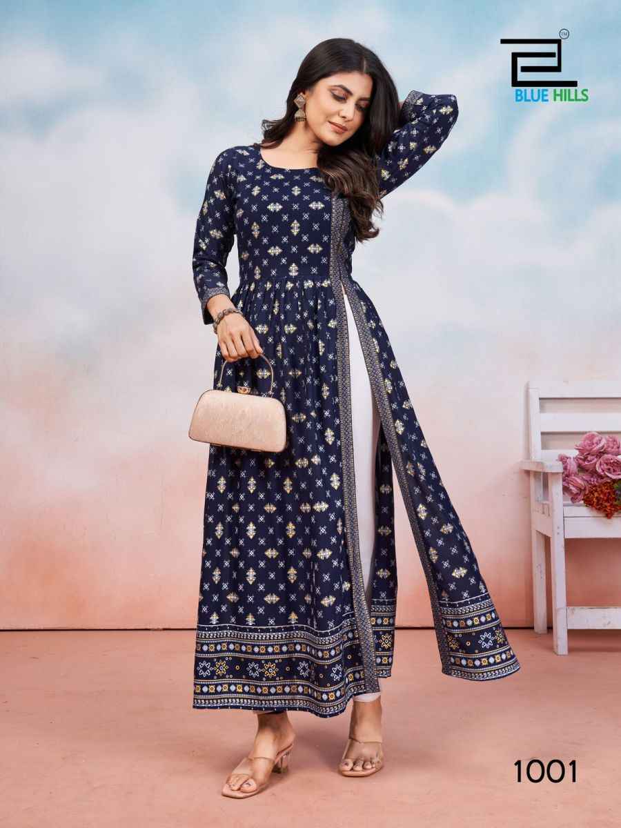 Blue Hills Tauba Tauba Rayon Kurti 6 pcs Catalogue