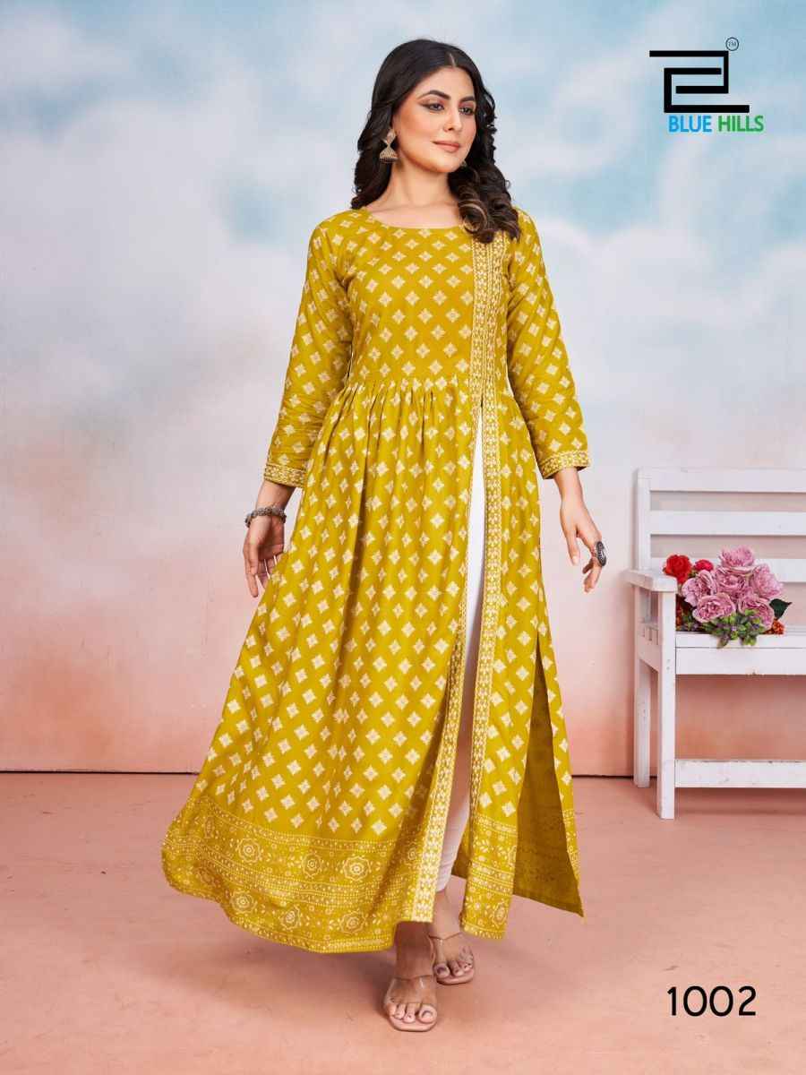 Blue Hills Tauba Tauba Rayon Kurti 6 pcs Catalogue