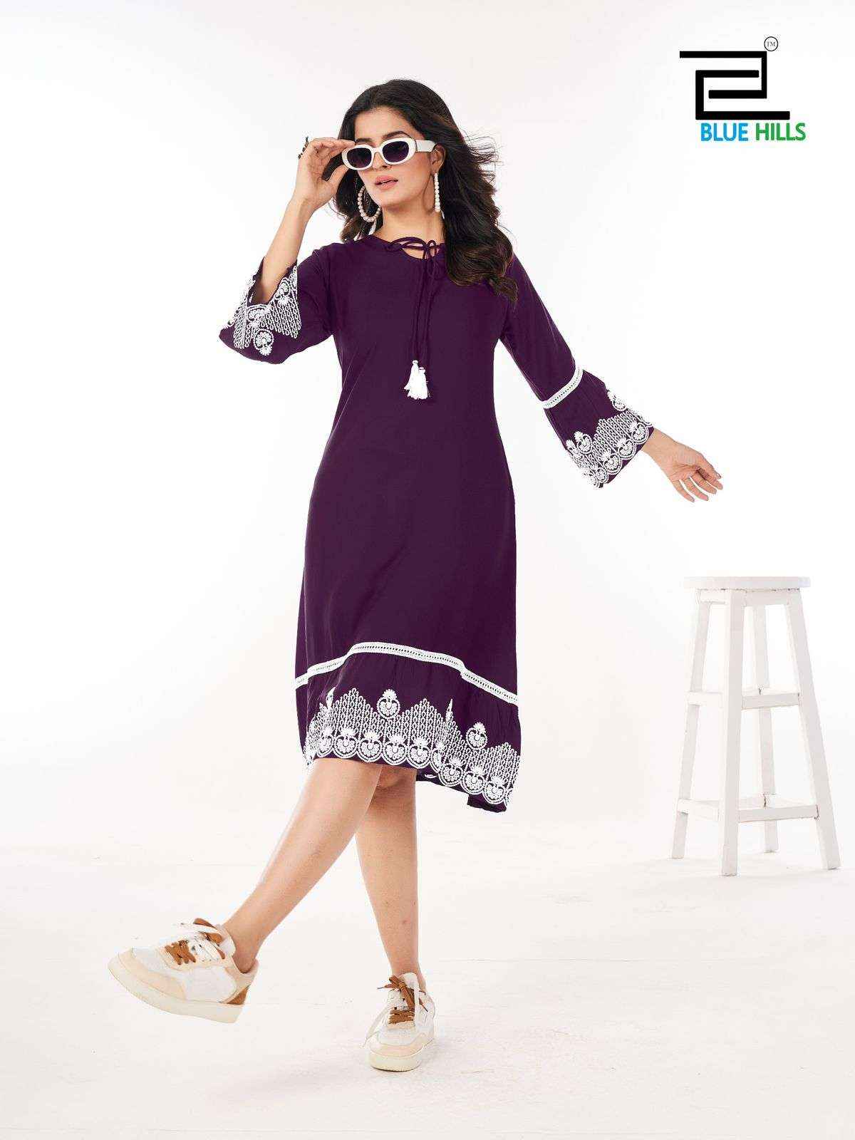 Blue Hills Wimbledon Rayon Kurti 6 pcs Catalogue