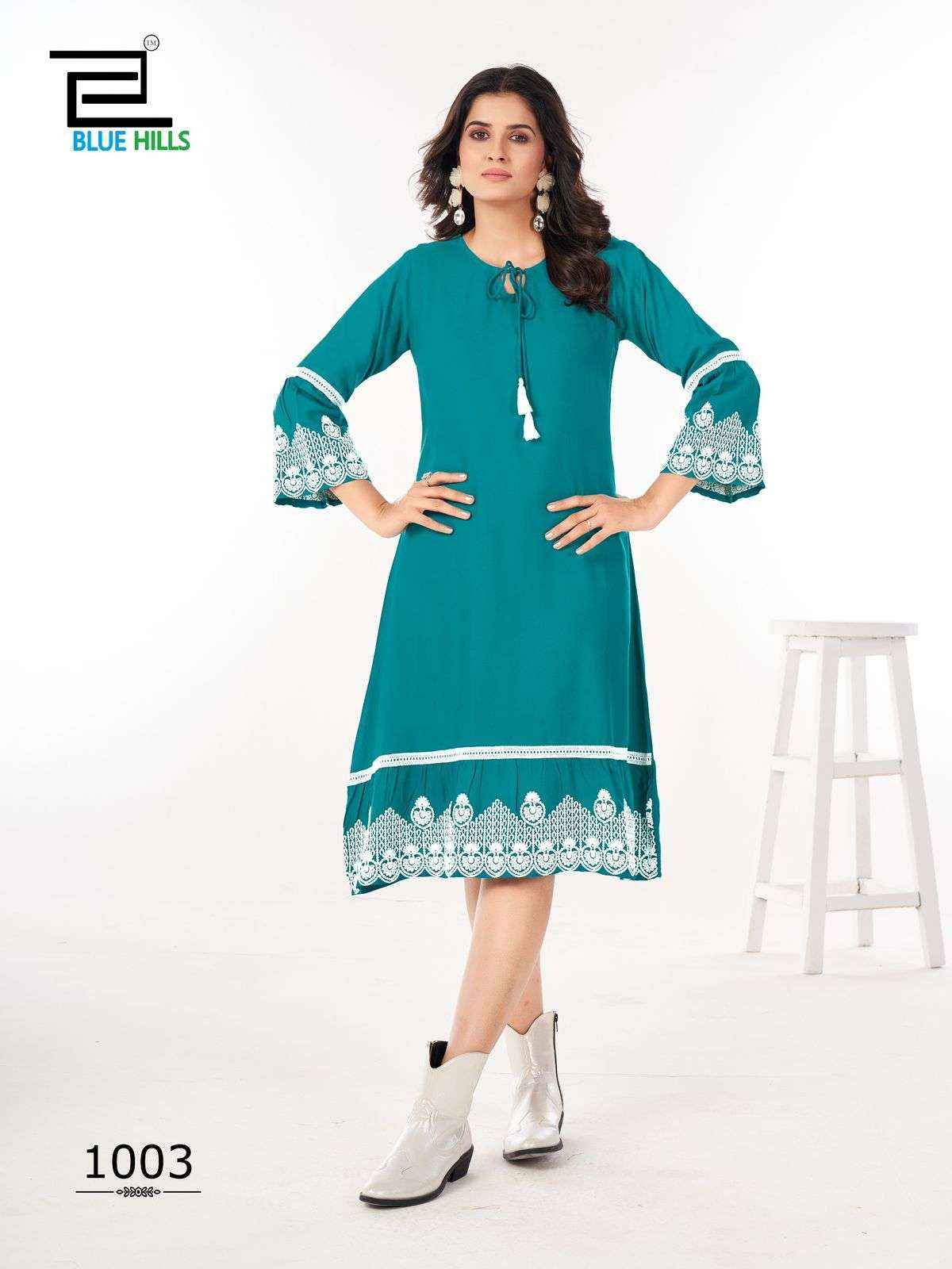 Blue Hills Wimbledon Rayon Kurti 6 pcs Catalogue