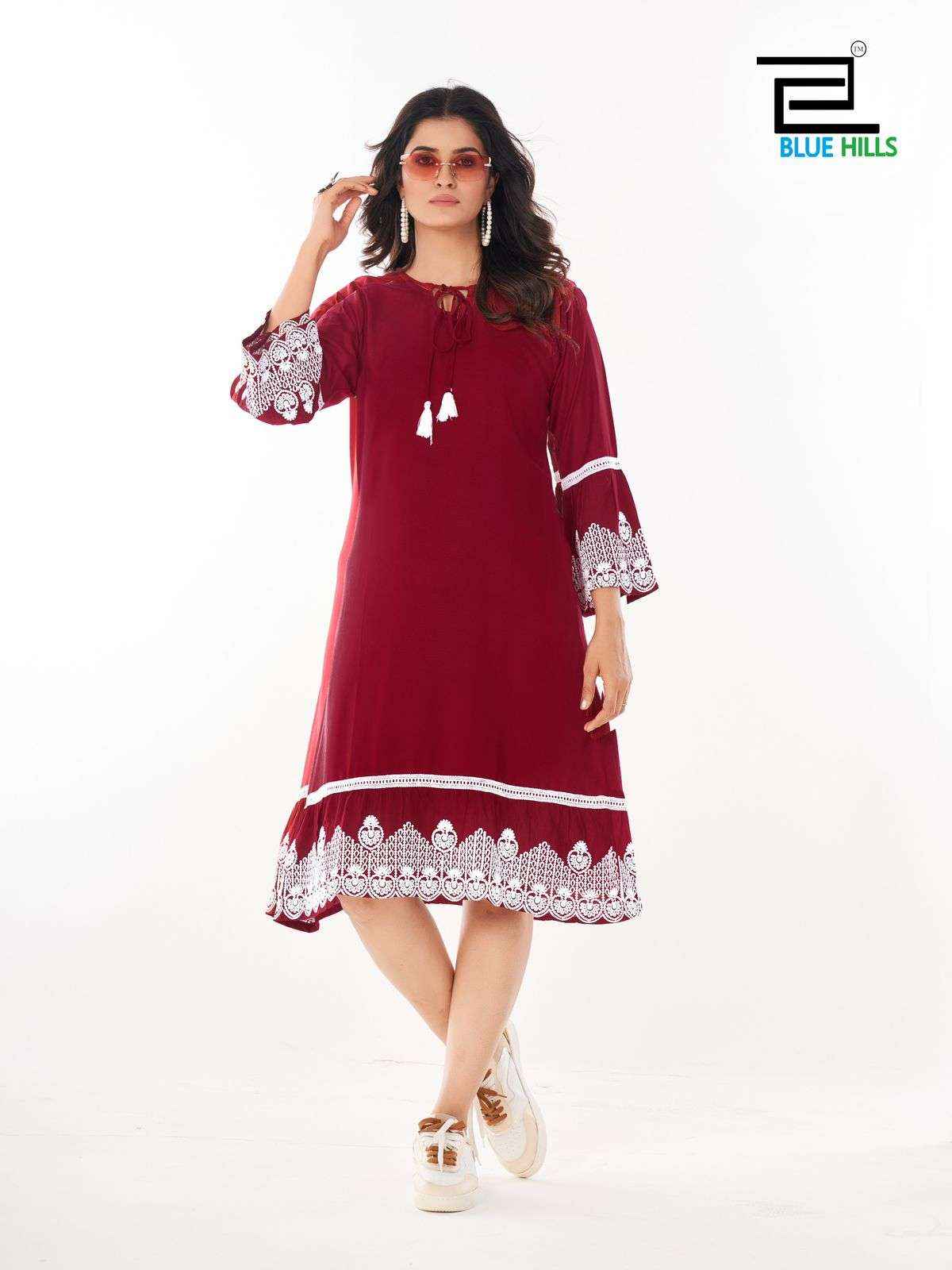 Blue Hills Wimbledon Rayon Kurti 6 pcs Catalogue