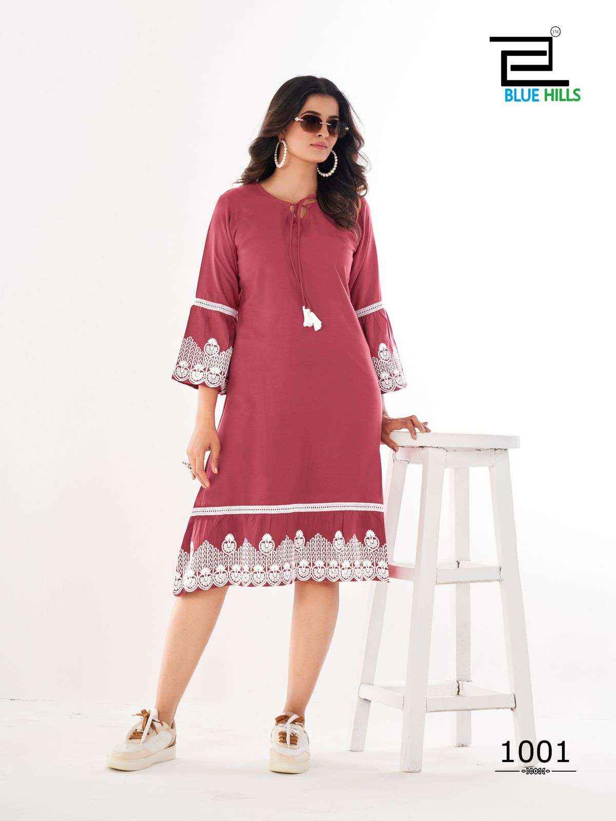 Blue Hills Wimbledon Rayon Kurti 6 pcs Catalogue