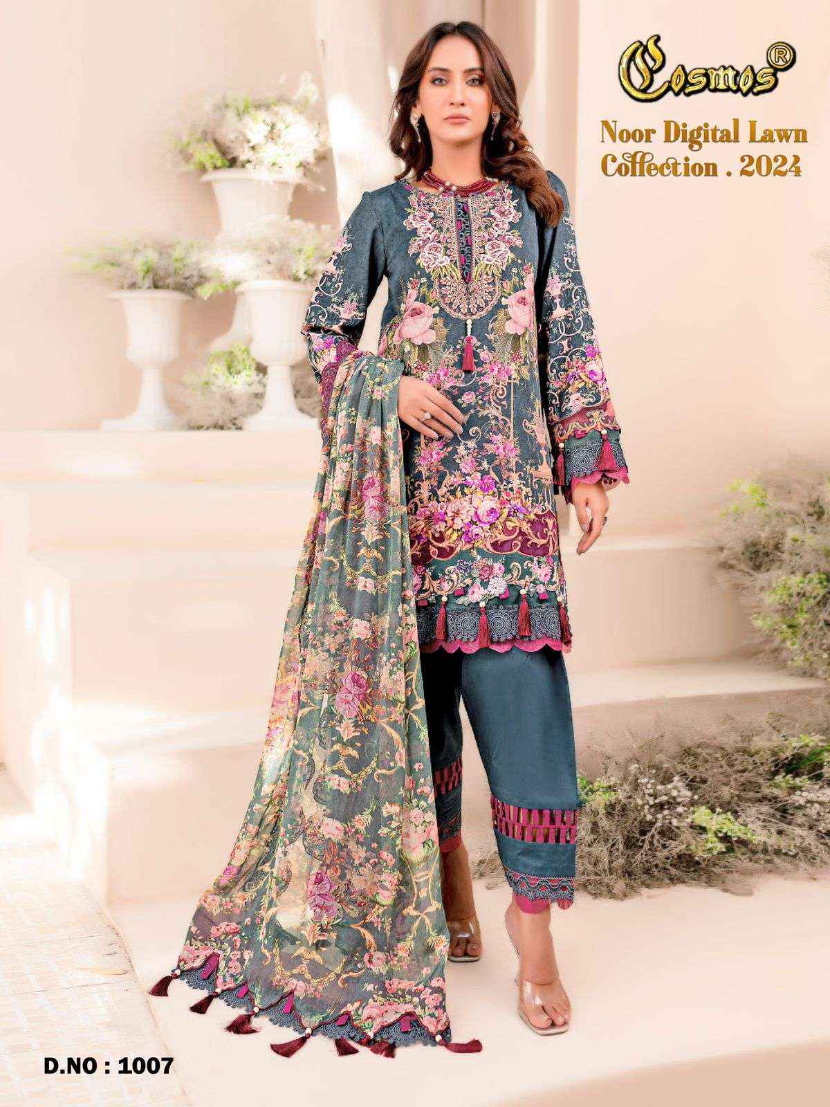 Cosmos Noor Digital Lawn Collection 24 Readymade Cotton Dress 8 pcs Catalogue