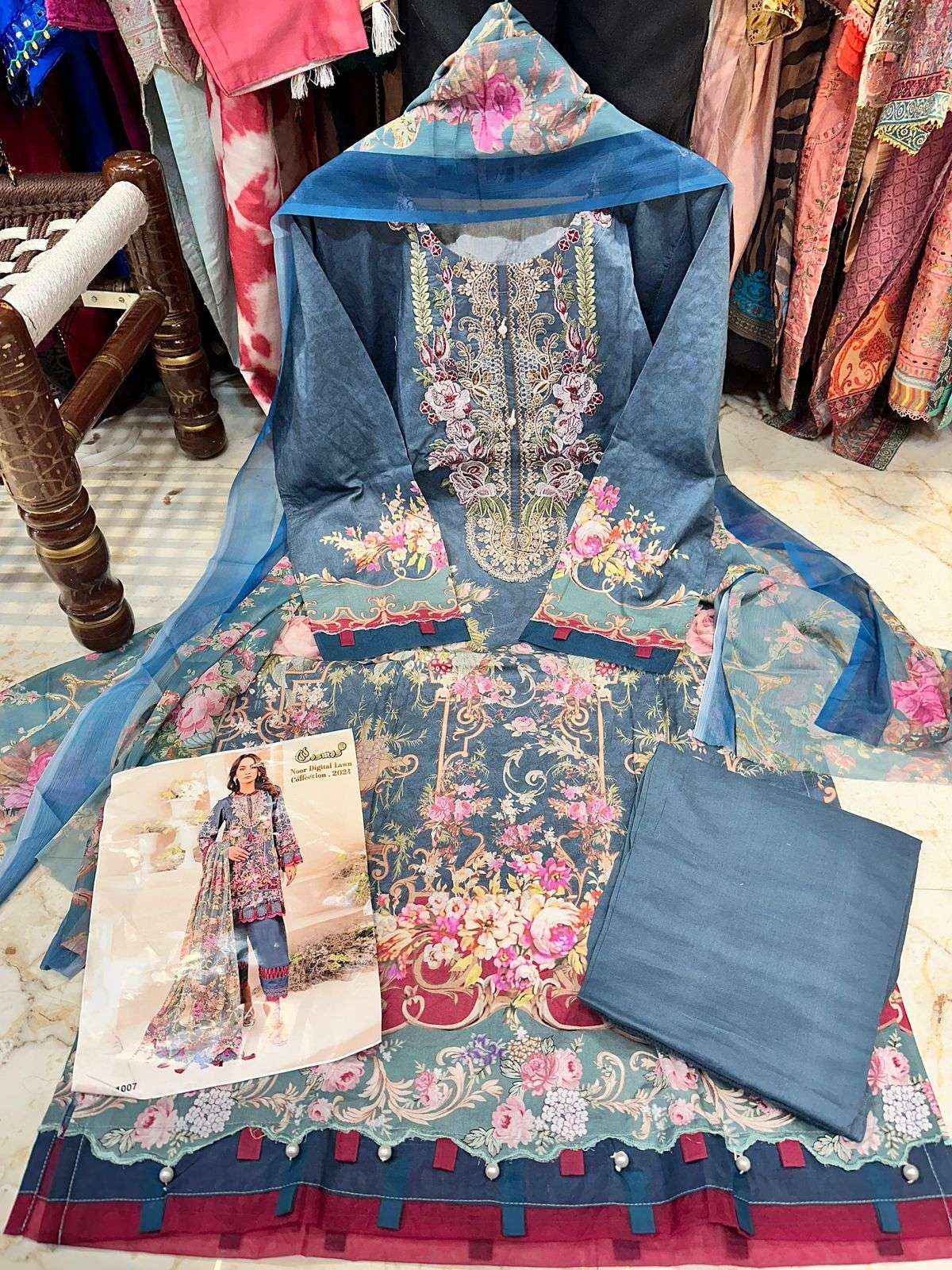 Cosmos Noor Digital Lawn Collection 24 Readymade Cotton Dress 8 pcs Catalogue