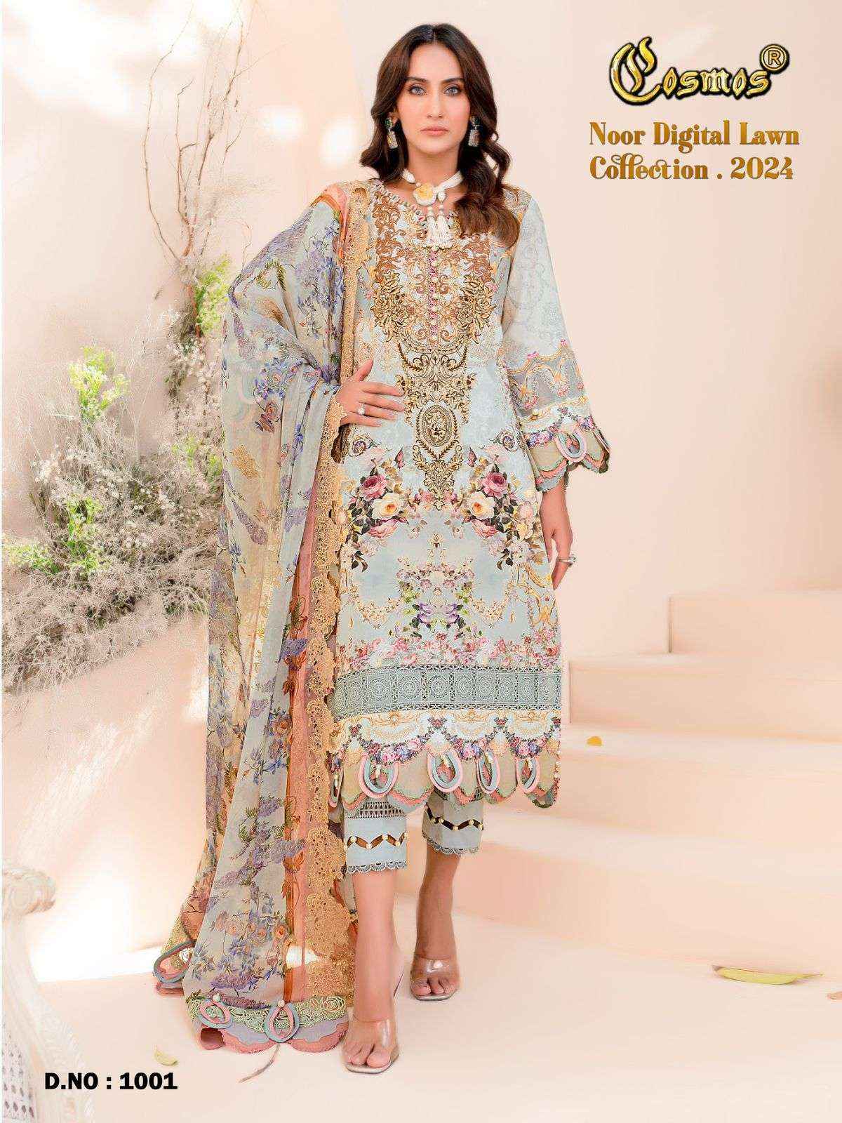 Cosmos Noor Digital Lawn Collection 24 Readymade Cotton Dress 8 pcs Catalogue