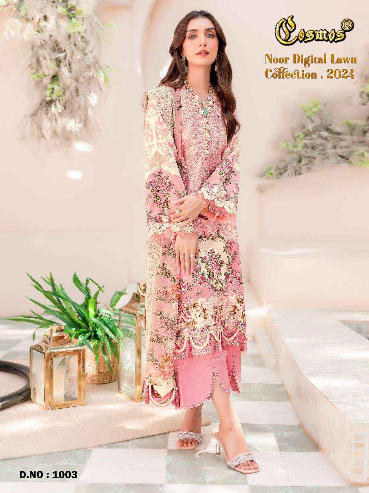 Cosmos Noor Digital Lawn Collection 24 Readymade Cotton Dress 8 pcs Catalogue