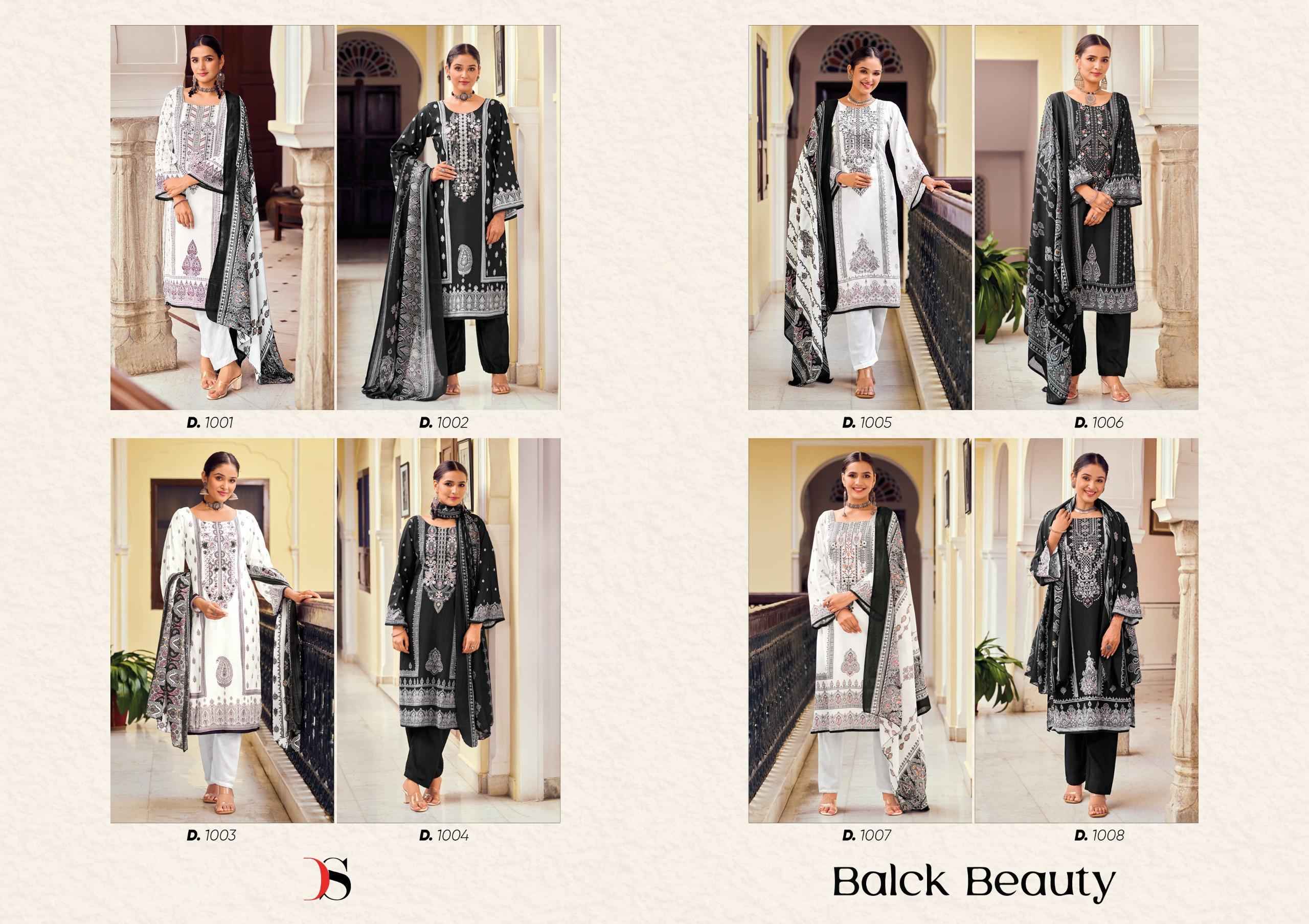 Deepsy Black Beauty Cotton Dress Material 8 pcs Catalogue