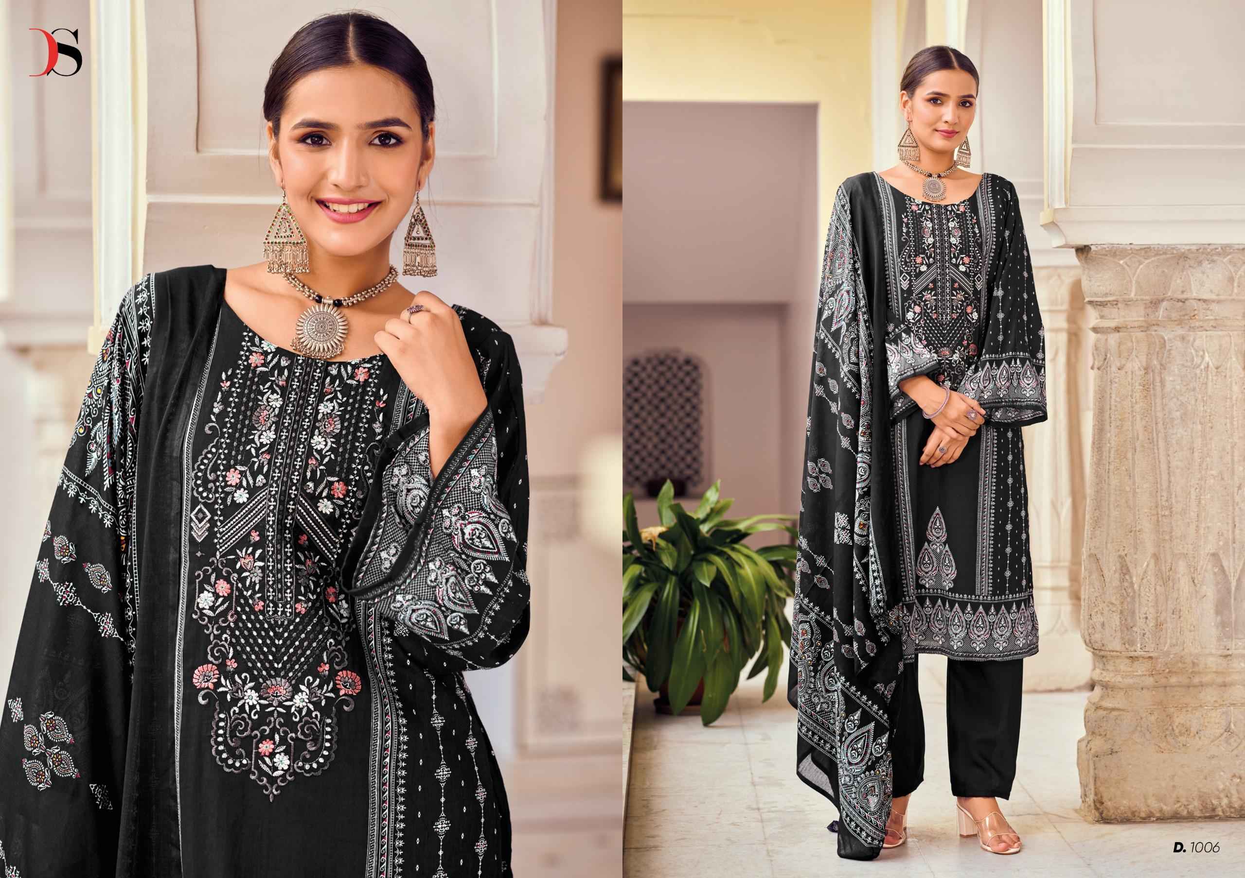 Deepsy Black Beauty Cotton Dress Material 8 pcs Catalogue