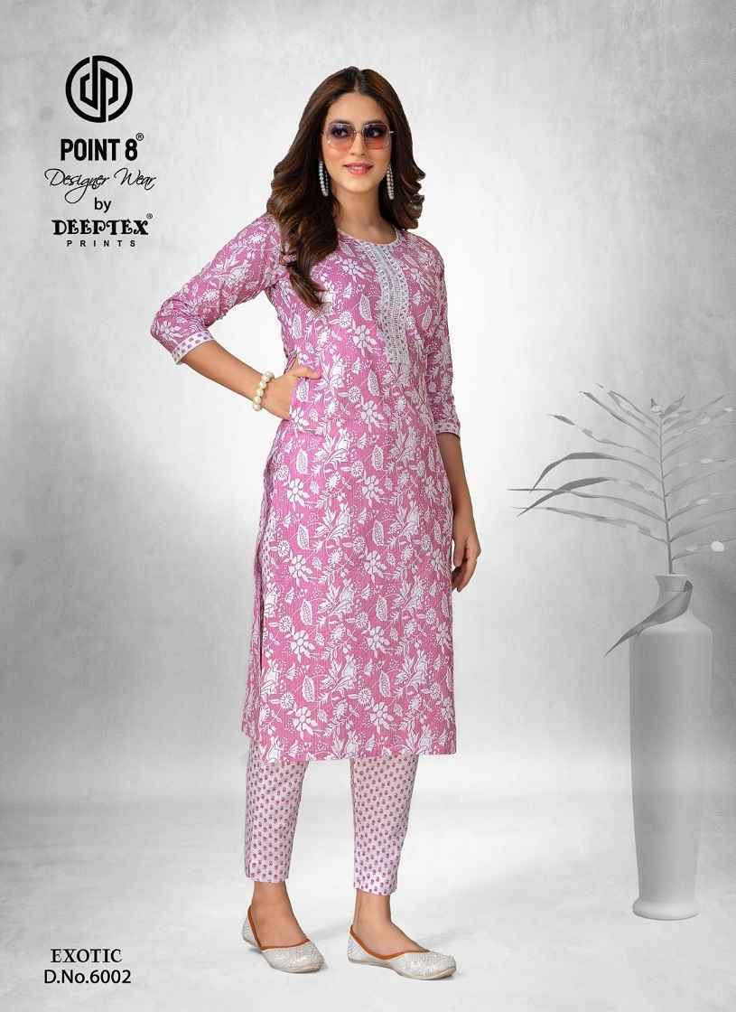 Deeptex Exotic Vol-6 Cotton Kurti With Pant 8 pcs Catalogue