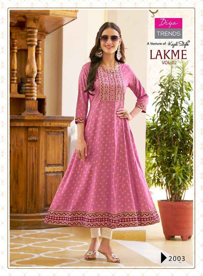 Diya Trends Lakme Vol 2 Rayon Kurti 8 pcs Catalogue