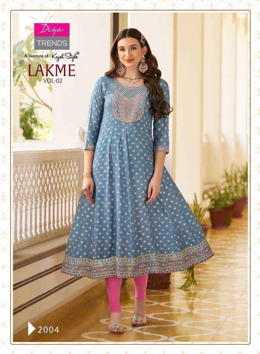 Diya Trends Lakme Vol 2 Rayon Kurti 8 pcs Catalogue