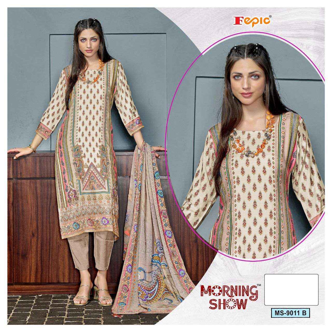 Fepic Morning Show Ms 9011 Readymade Muslin Dress Best Quality Ladies Dresses
