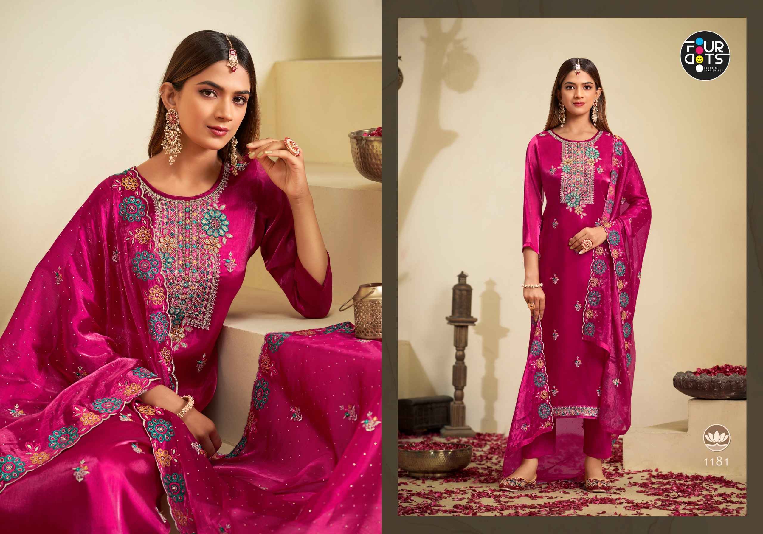 Fourdots Seerat Jimmy Chu Berberry Dress Material 4 pcs Catalogue