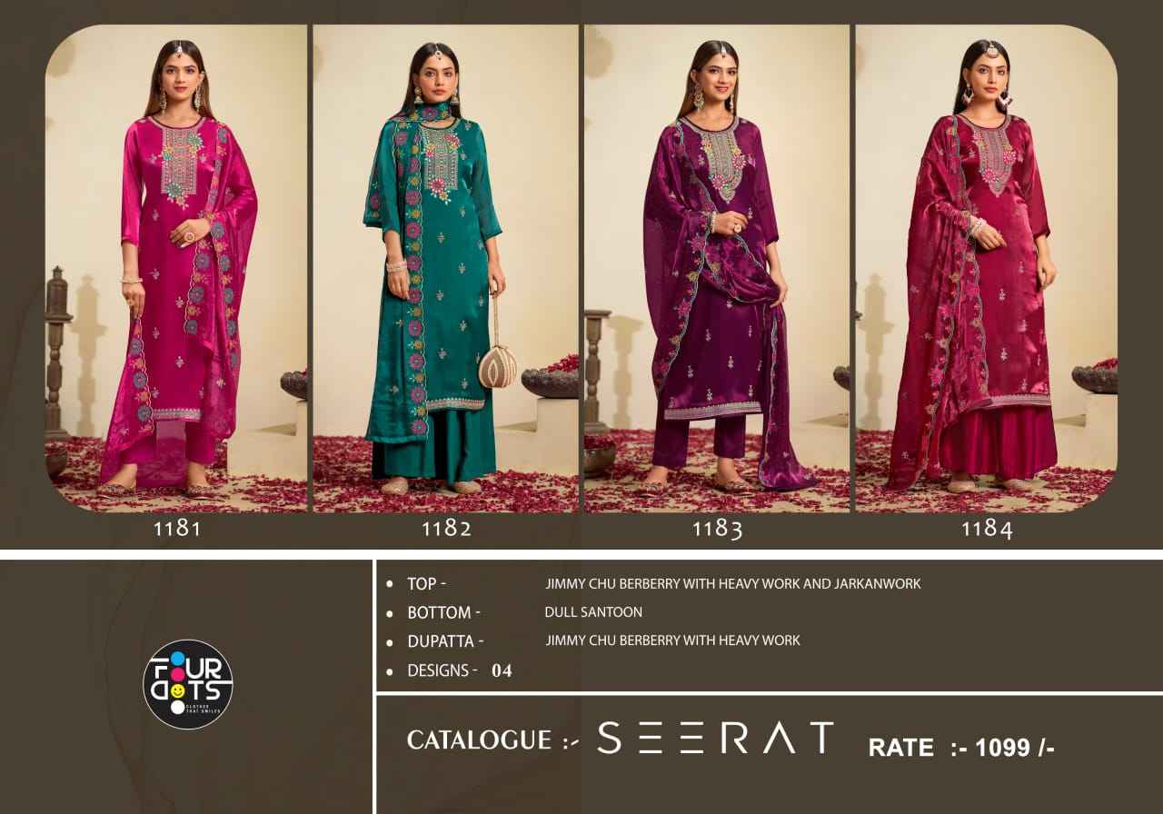 Fourdots Seerat Jimmy Chu Berberry Dress Material 4 pcs Catalogue